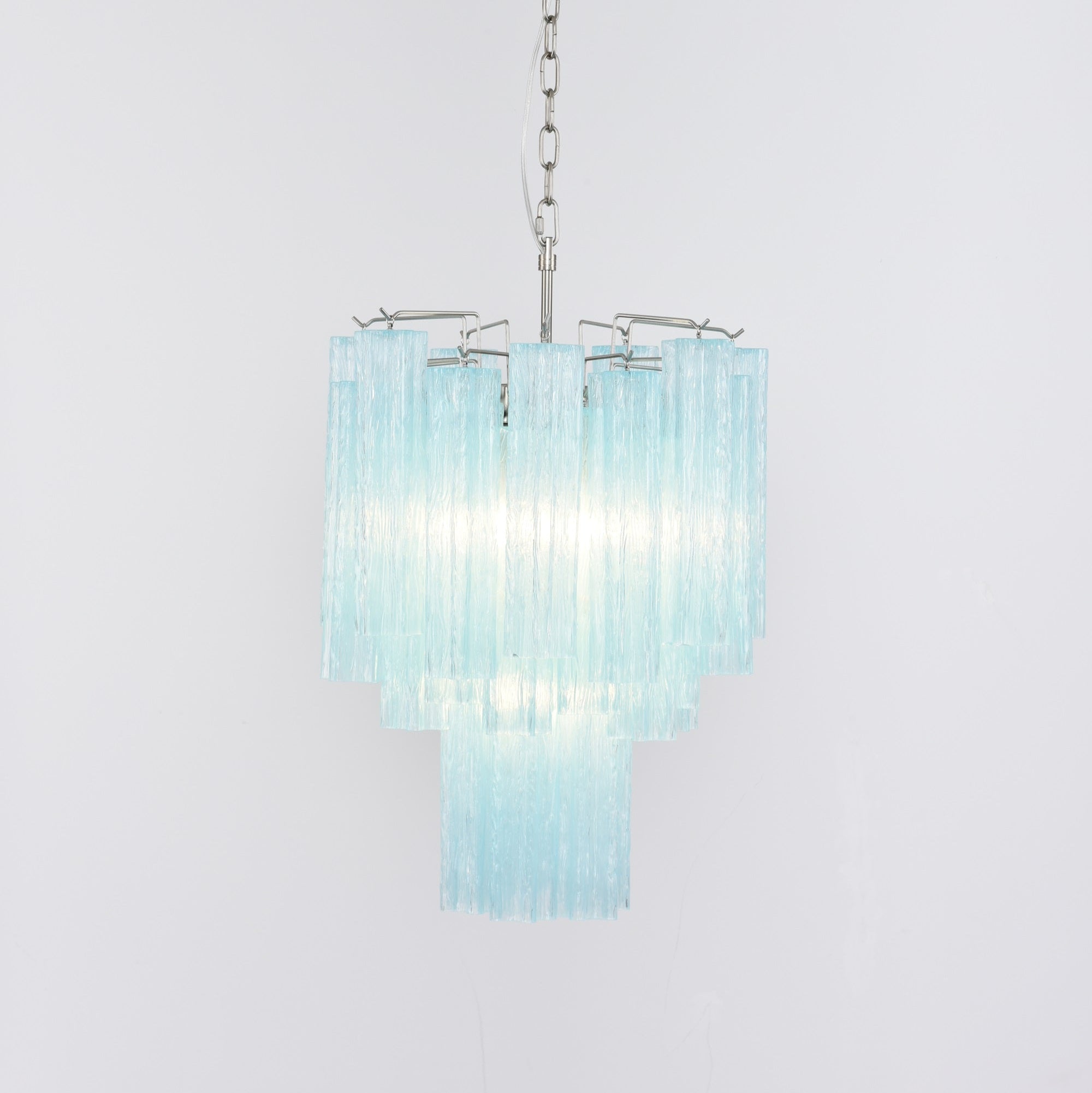 Aurora Lustre Azzura En Verre De Murano Tubes Style Côtier