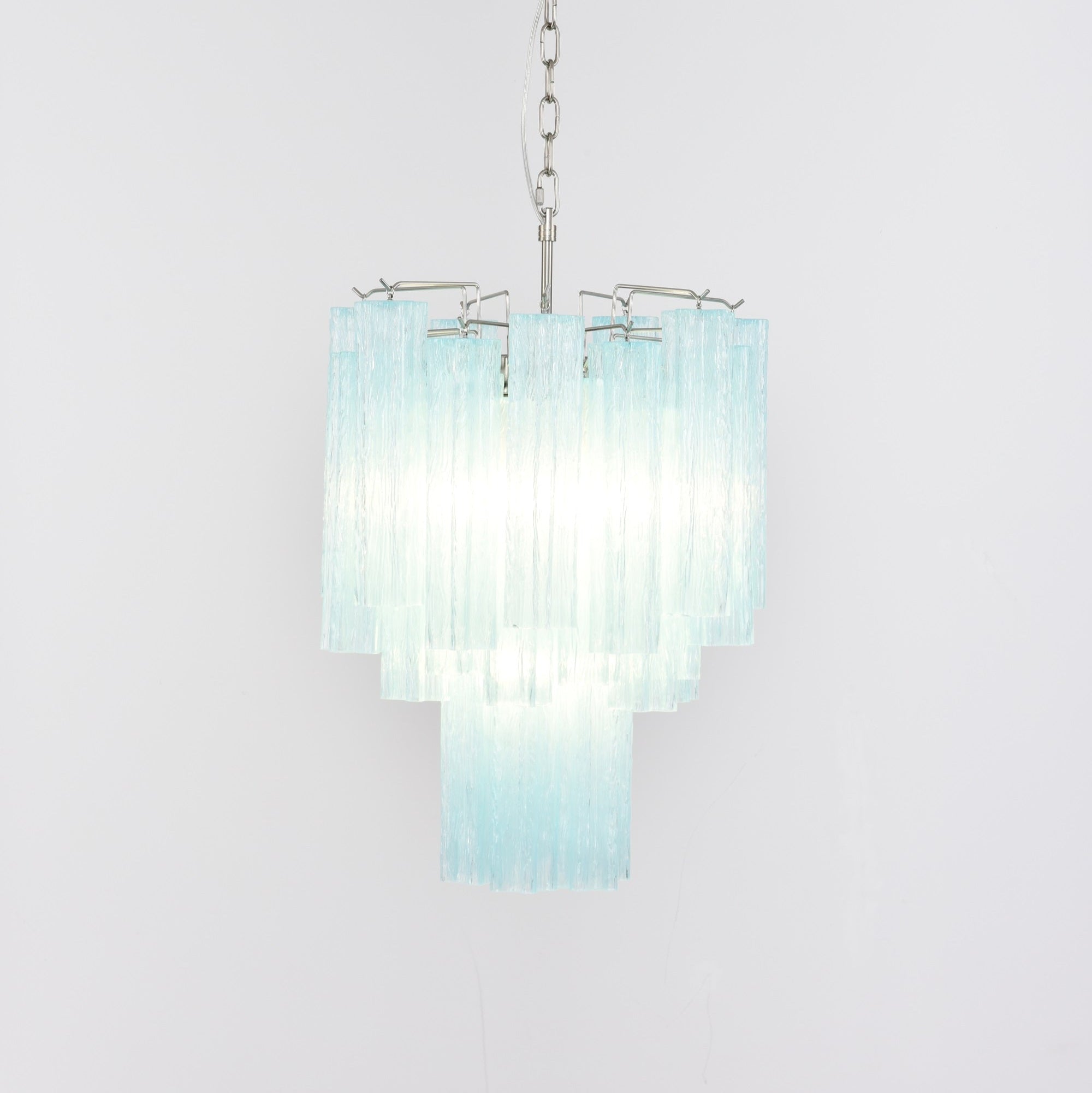 Aurora Lustre Azzura En Verre De Murano Tubes Style Côtier