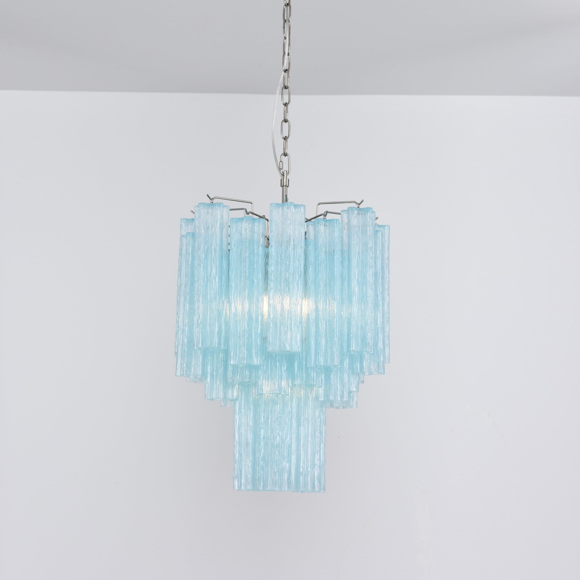 Aurora Lustre Azzura En Verre De Murano Tubes Style Côtier