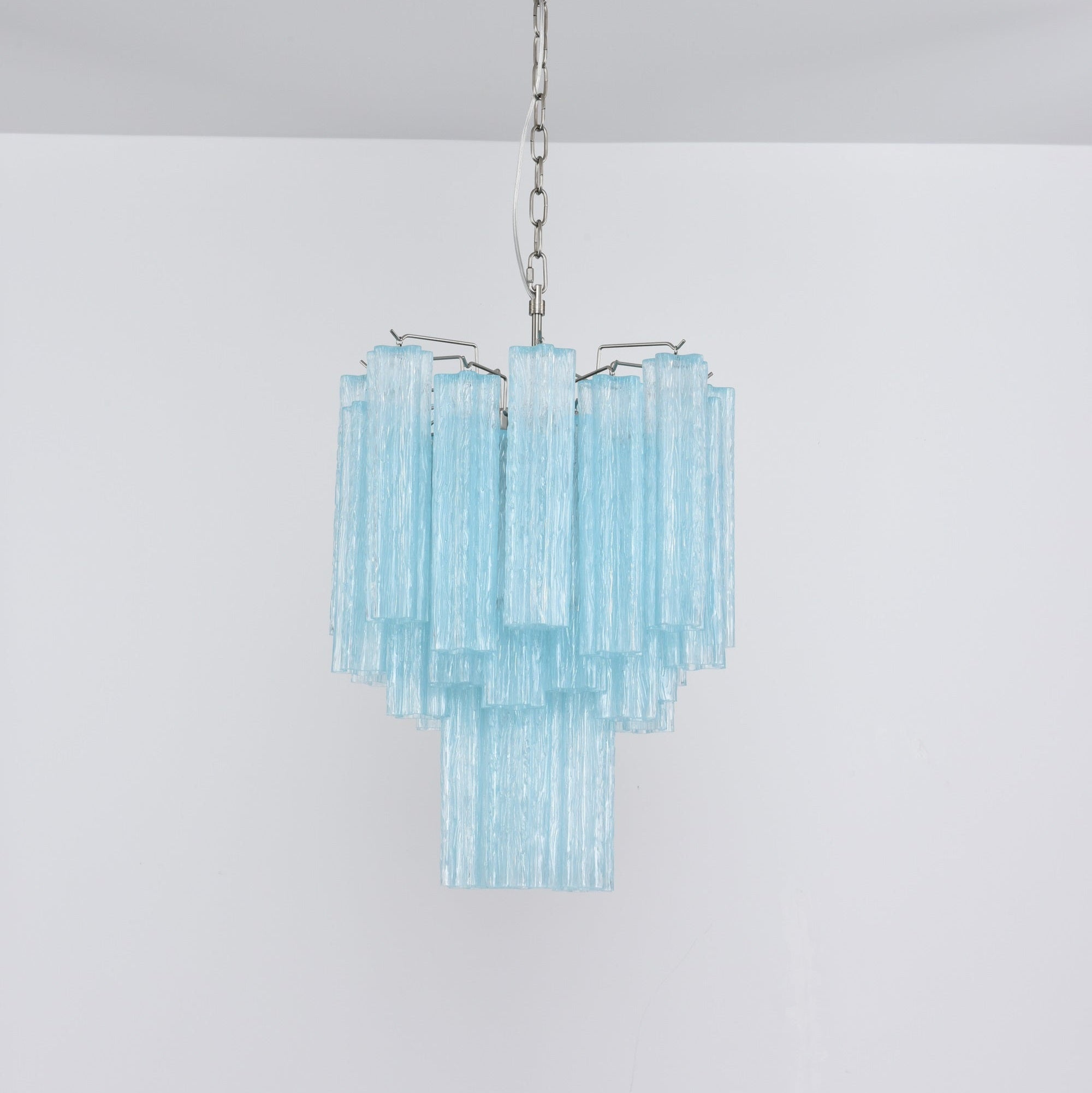 Aurora Lustre Azzura En Verre De Murano Tubes Style Côtier