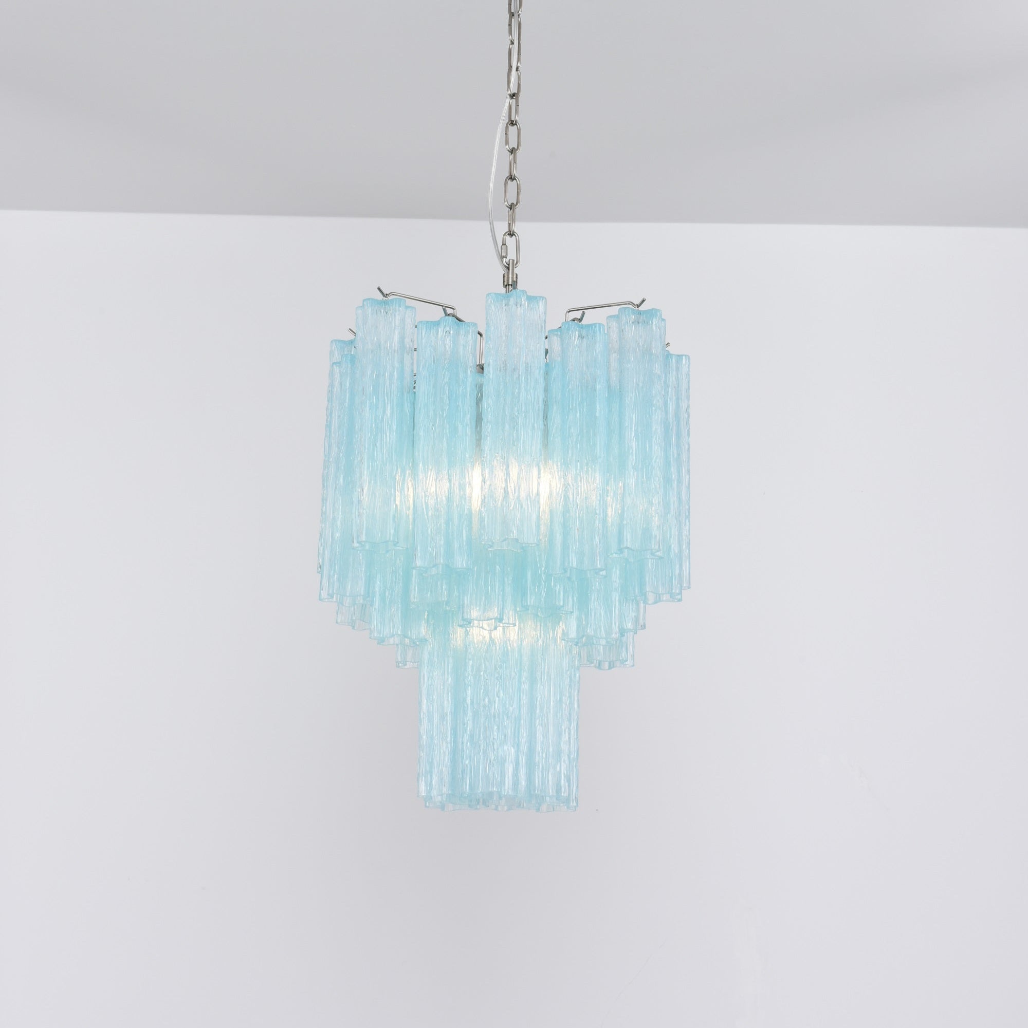 Aurora Lustre Azzura En Verre De Murano Tubes Style Côtier