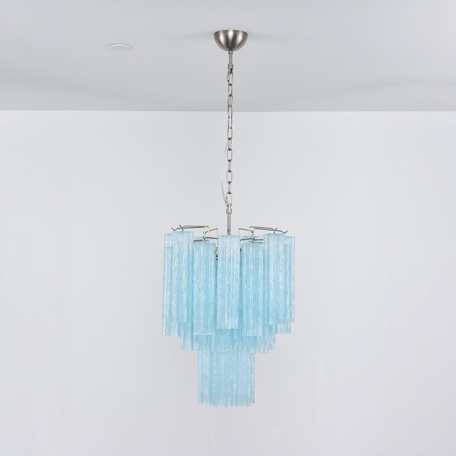 Aurora Lustre Azzura En Verre De Murano Tubes Style Côtier
