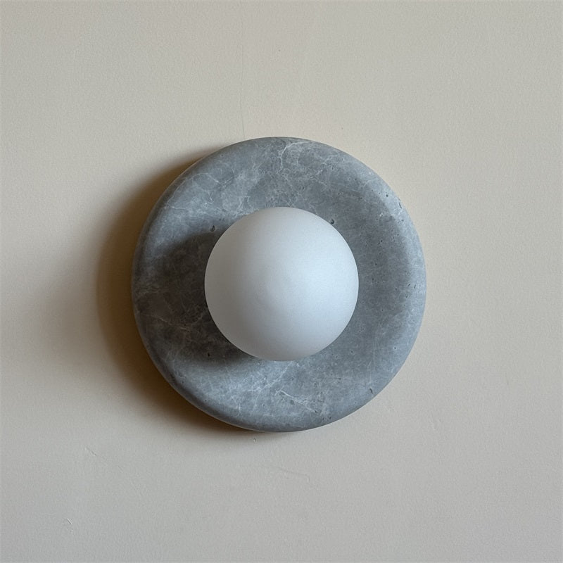 Aurvelyra Applique Murale en Verre Gris et Marbre Nordic Art Classic
