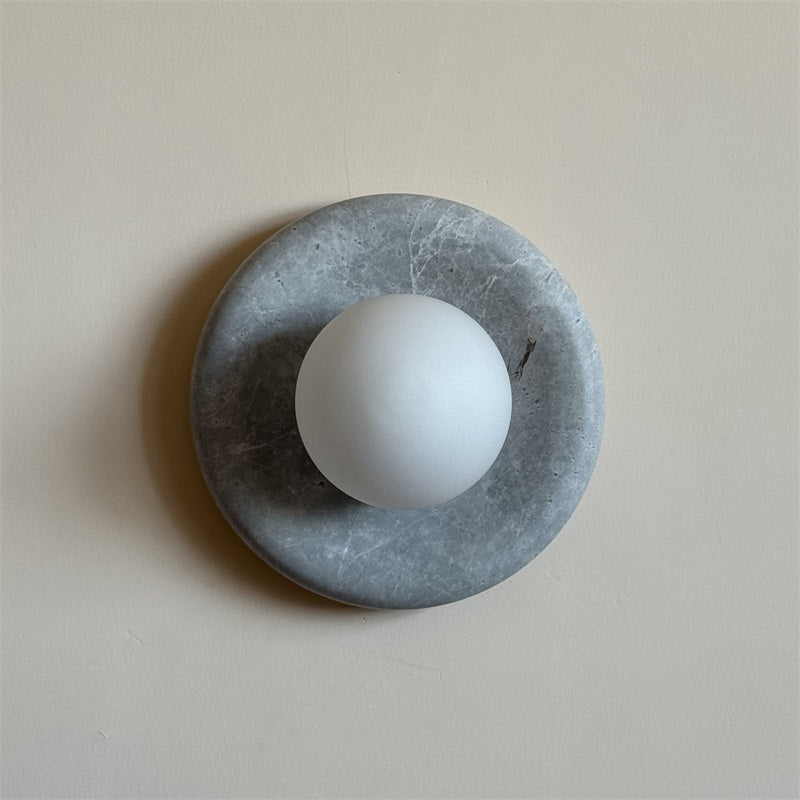 Aurvelyra Applique Murale en Verre Gris et Marbre Nordic Art Classic
