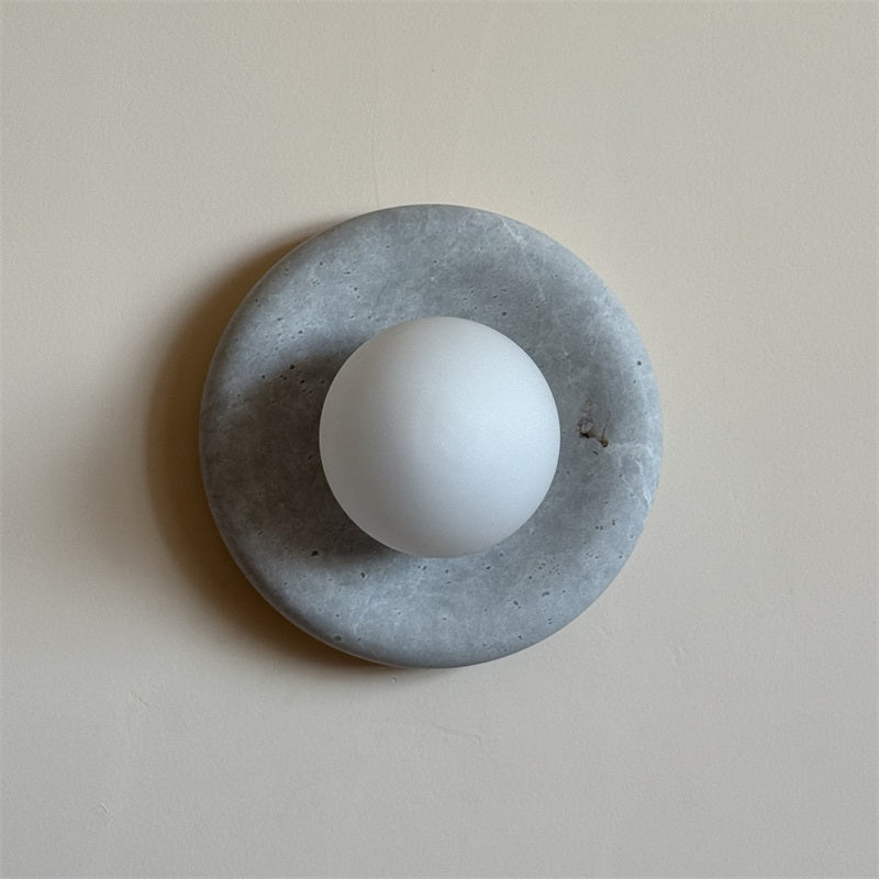 Aurvelyra Applique Murale en Verre Gris et Marbre Nordic Art Classic