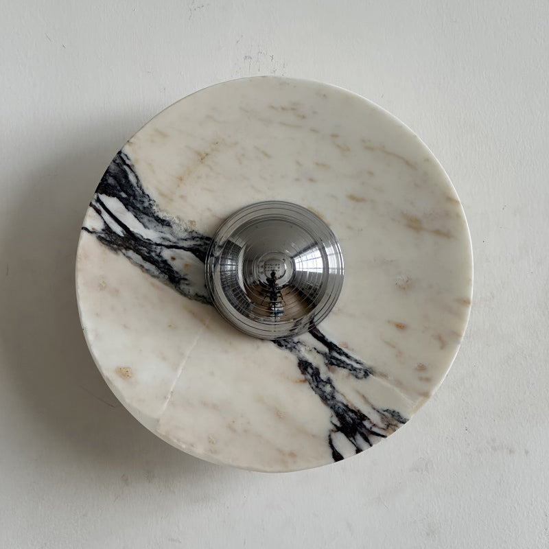 Alter Applique Murale Ronde en Marbre et Métal Style Minimaliste Moderne