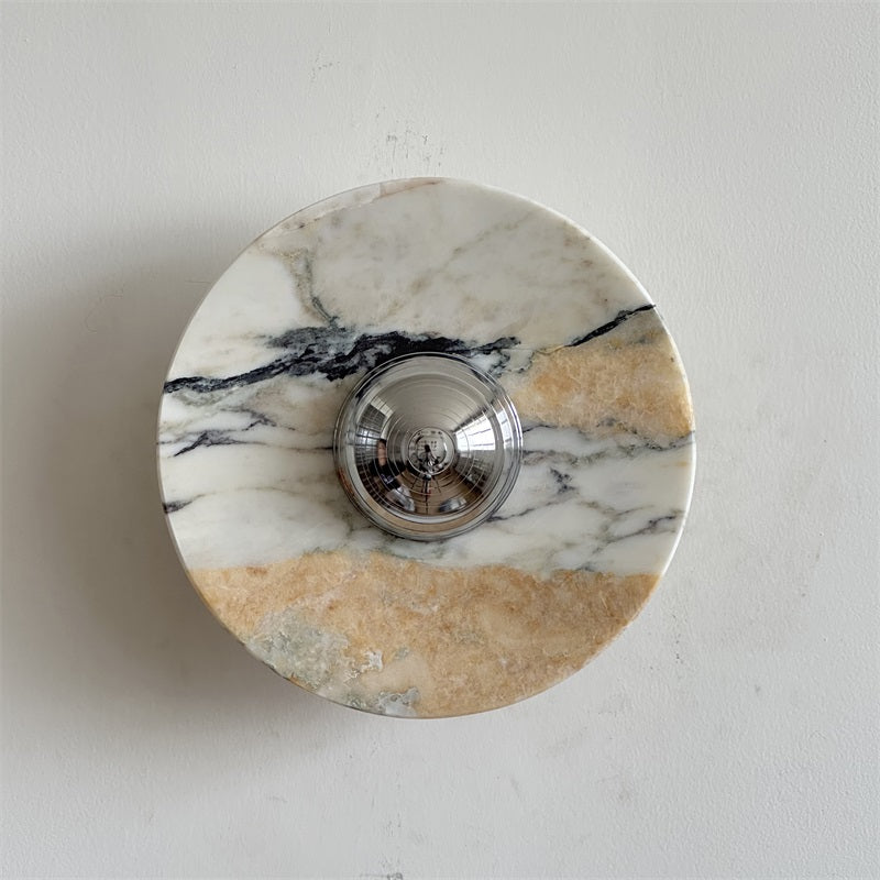 Alba Applique Murale en Chrome, Marbre et Métal Style Minimaliste Moderne