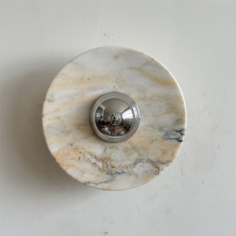 Alba Applique Murale en Chrome, Marbre et Métal Style Minimaliste Moderne