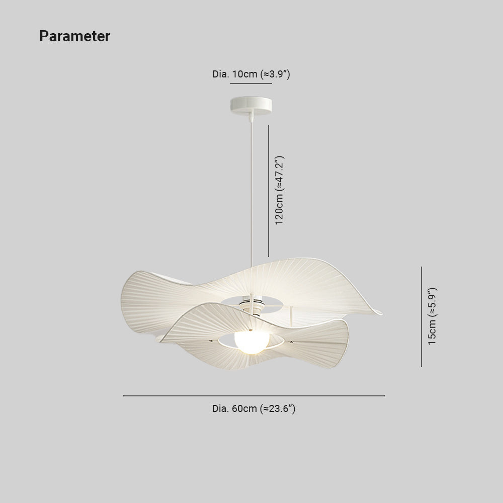 Saku Moderne LED Suspension Métal Tissu Salon