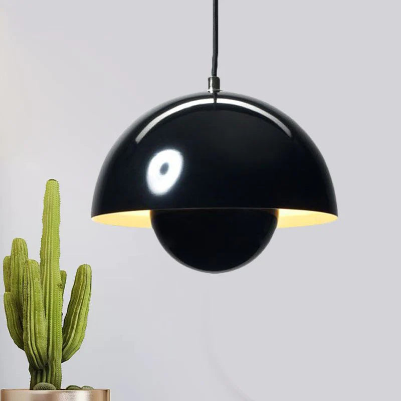 Zinra Suspension Ronde Moderne. Métal. Noir/Blanc/Rouge/Jaune