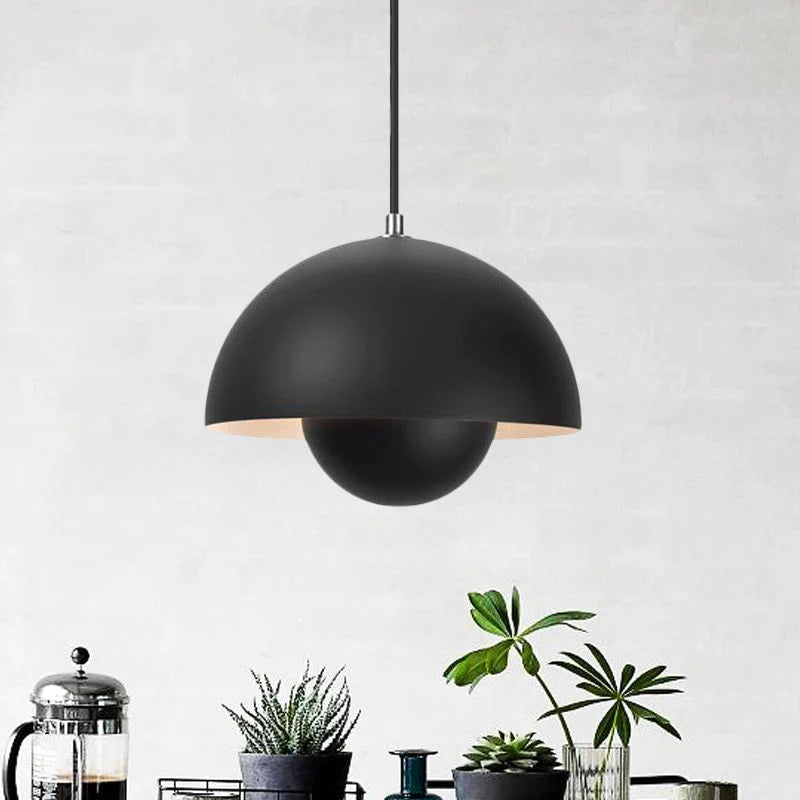 Zinra Suspension Ronde Moderne. Métal. Noir/Blanc/Rouge/Jaune