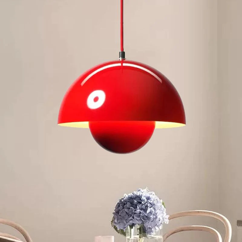 Zinra Suspension Ronde Moderne. Métal. Noir/Blanc/Rouge/Jaune