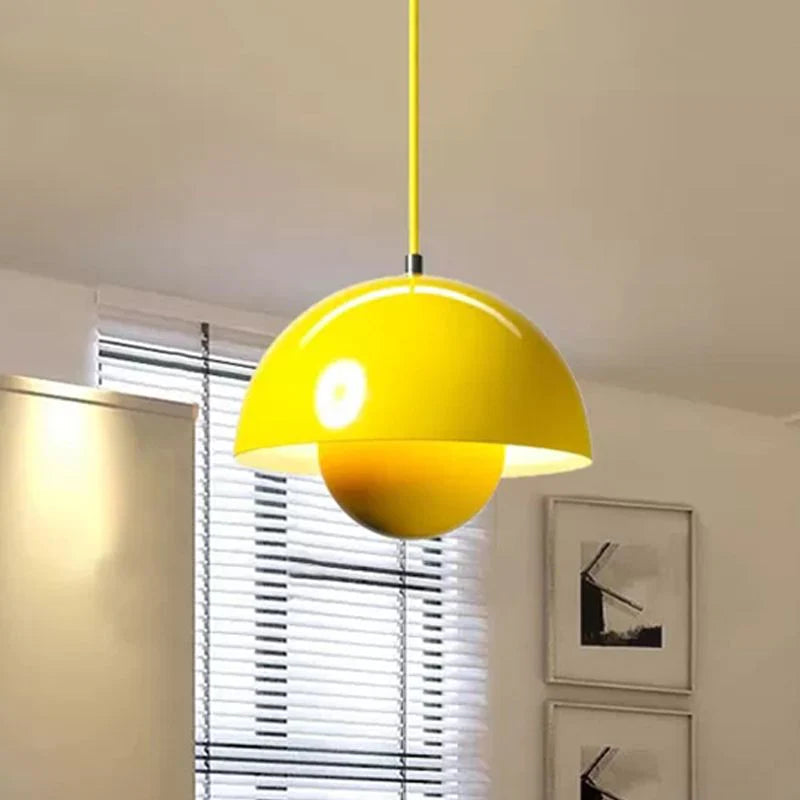 Zinra Suspension Ronde Moderne. Métal. Noir/Blanc/Rouge/Jaune