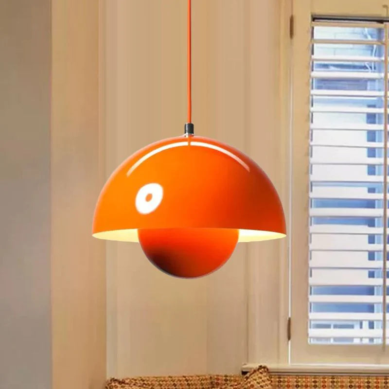 Zinra Suspension Ronde Moderne. Métal. Noir/Blanc/Rouge/Jaune