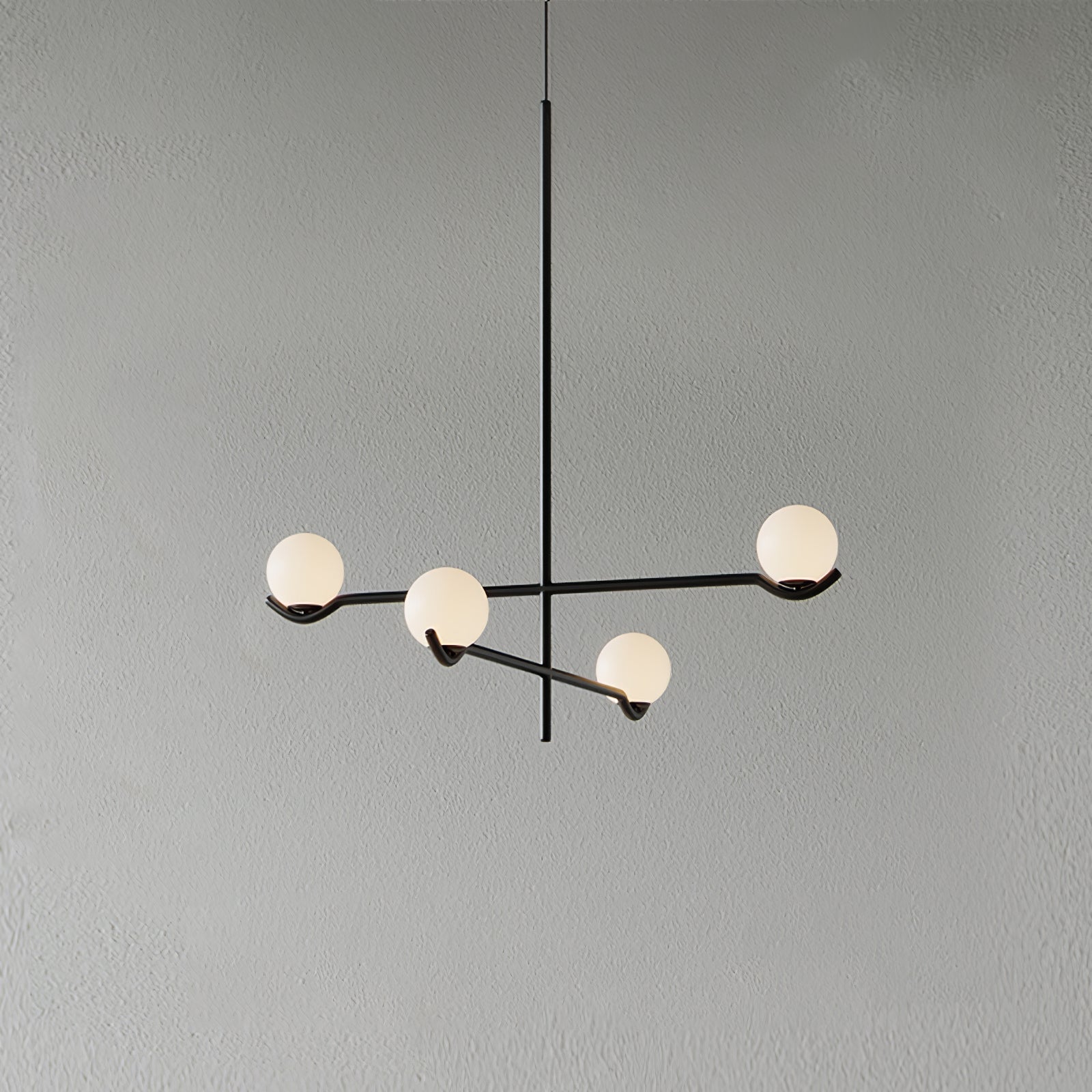 Noir Suspension Minimaliste en Verre