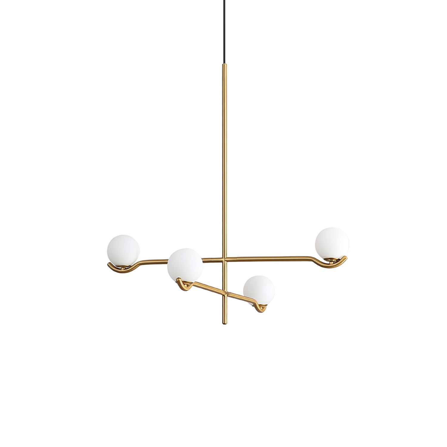 Noir Suspension Minimaliste en Verre