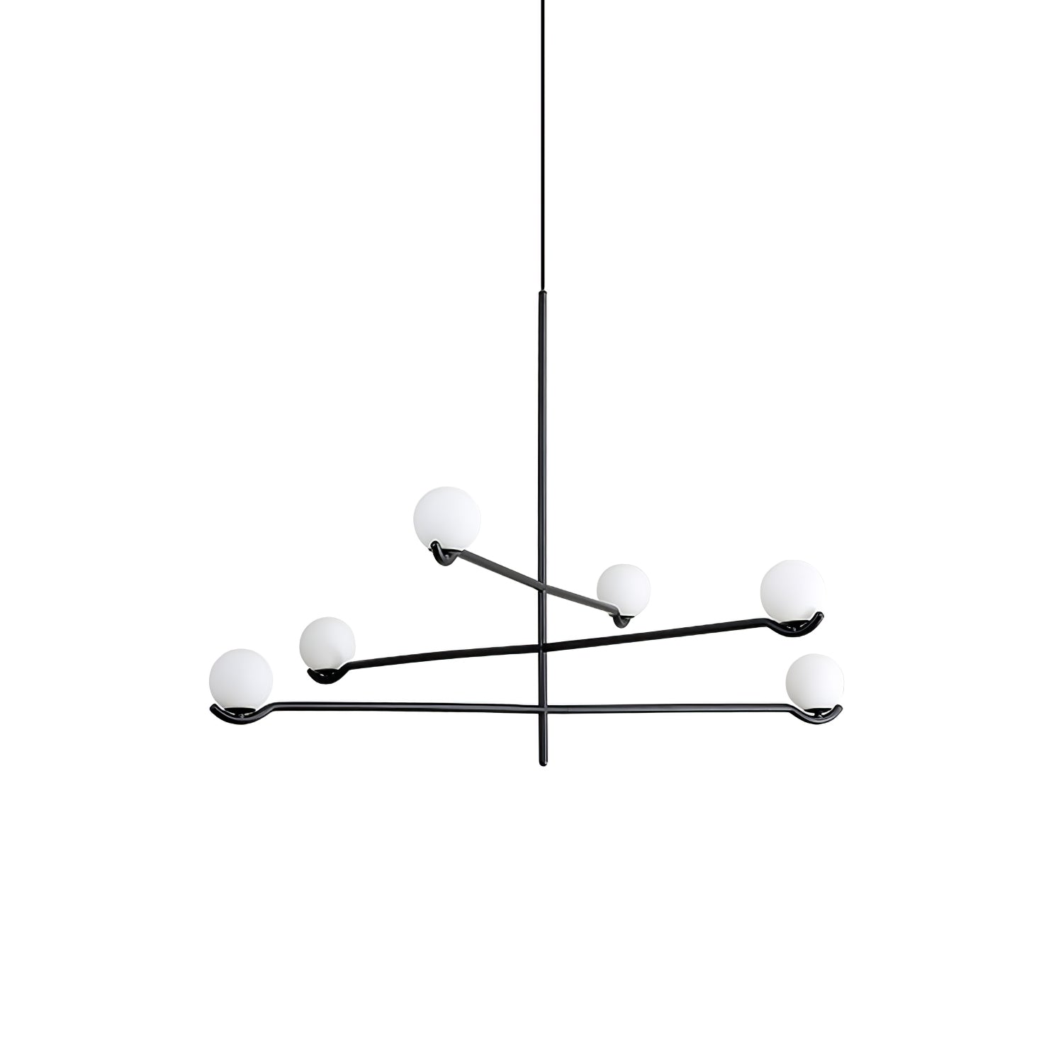 Noir Suspension Minimaliste en Verre