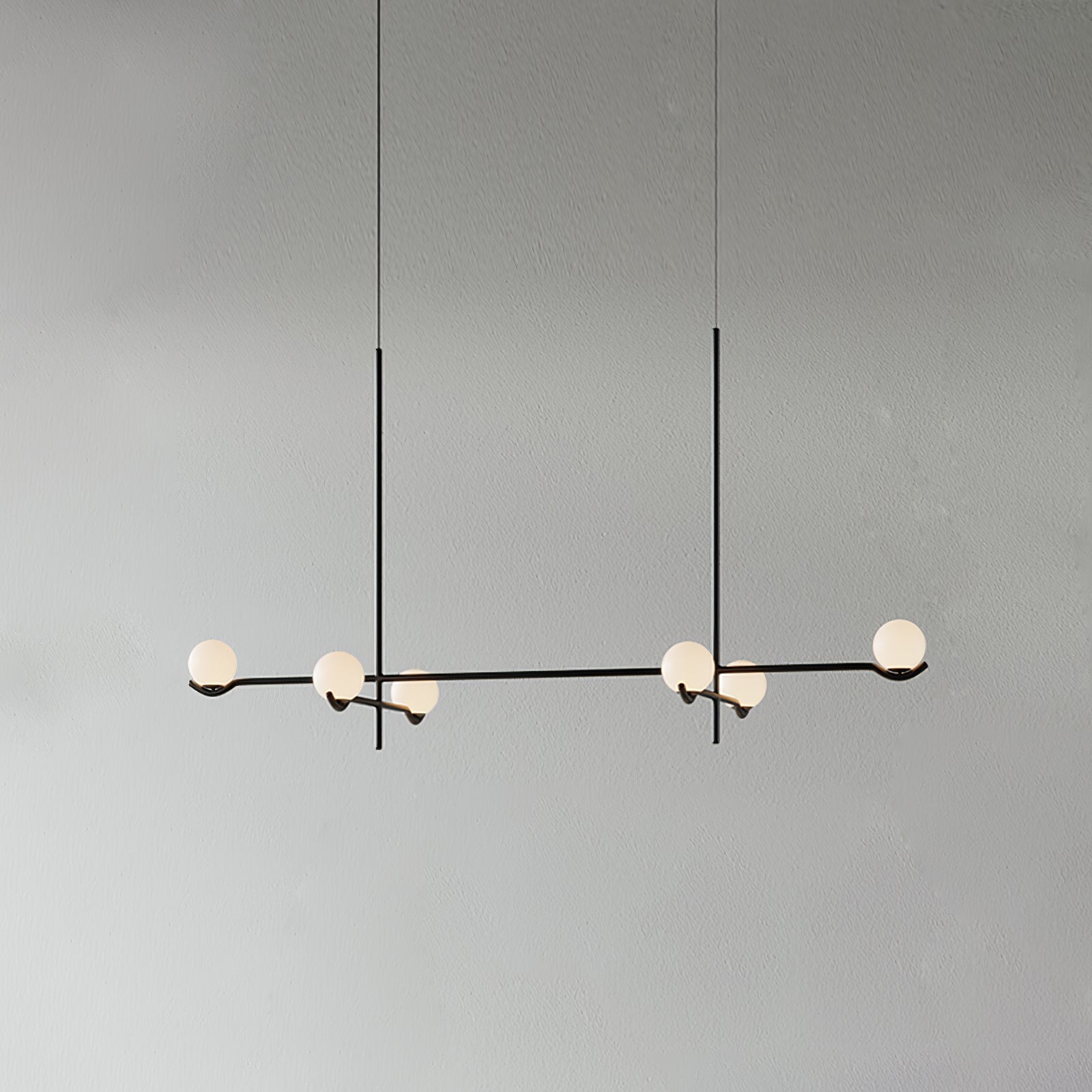 Noir Suspension Minimaliste en Verre