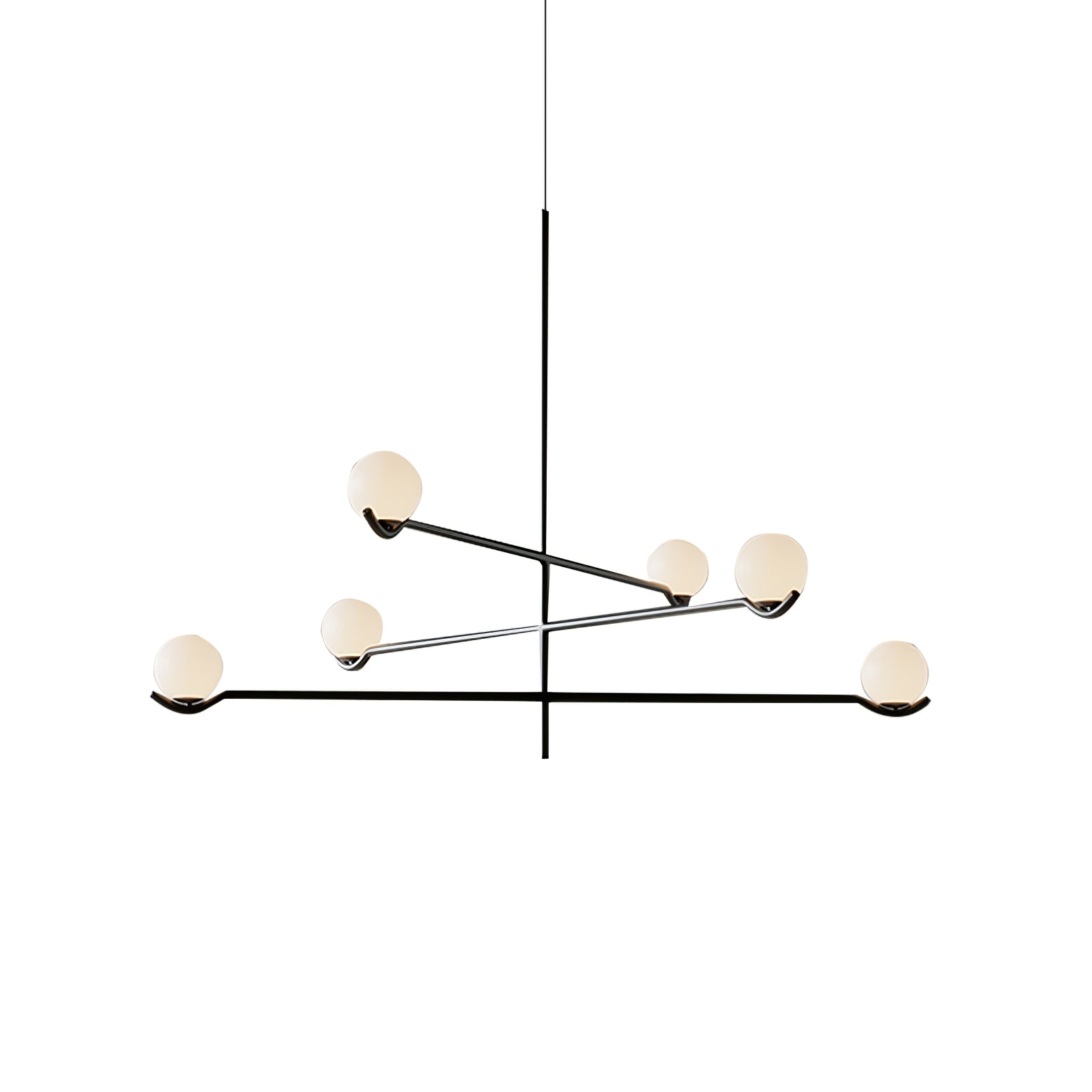 Noir Suspension Minimaliste en Verre