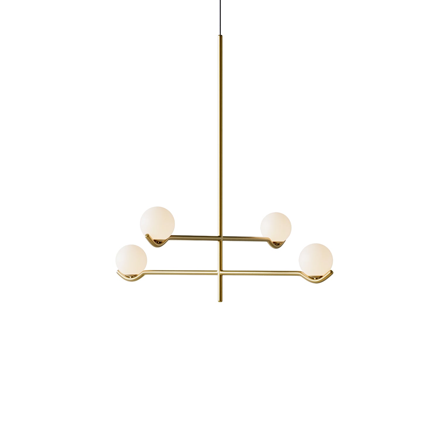 Noir Suspension Minimaliste en Verre
