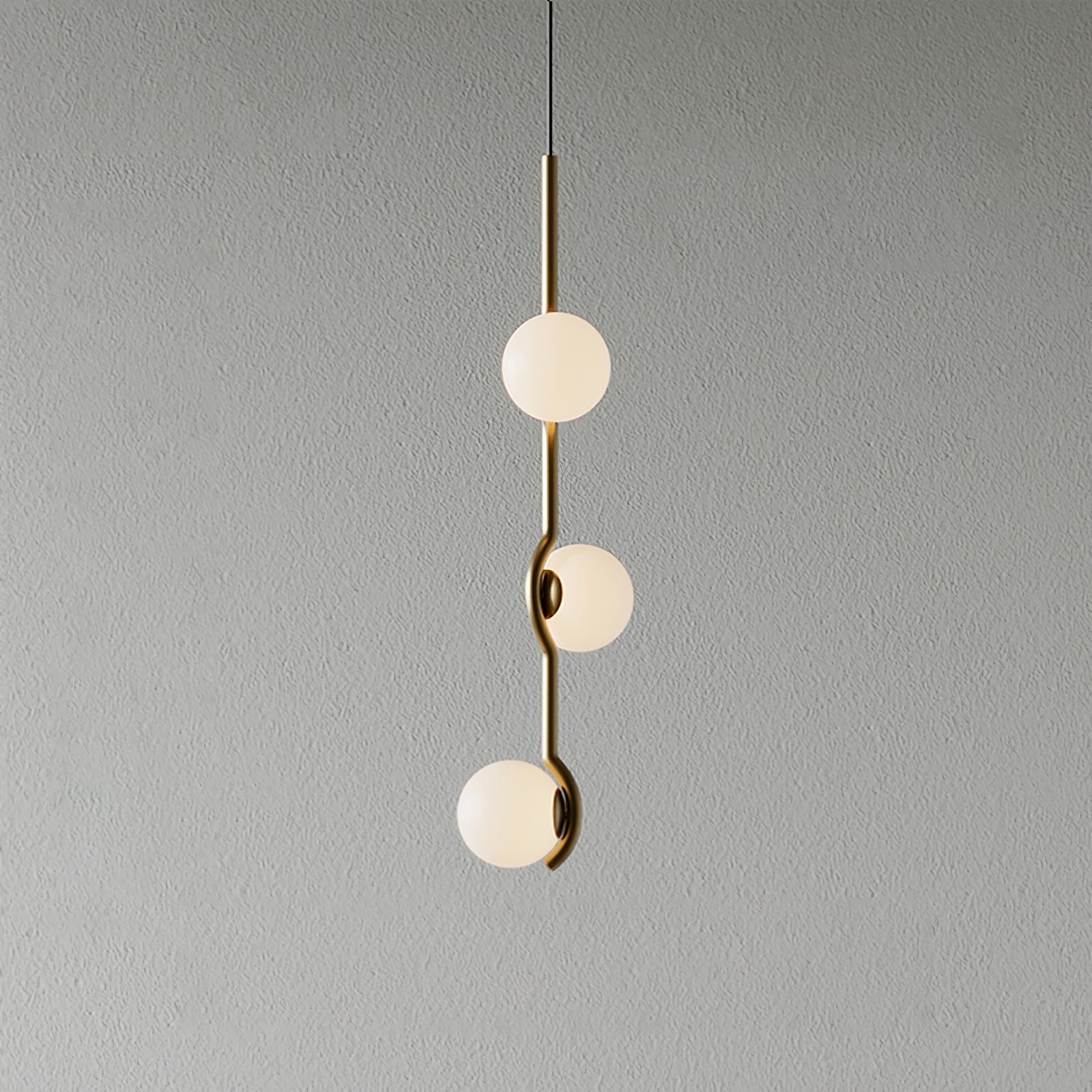 Noir Suspension Minimaliste en Verre
