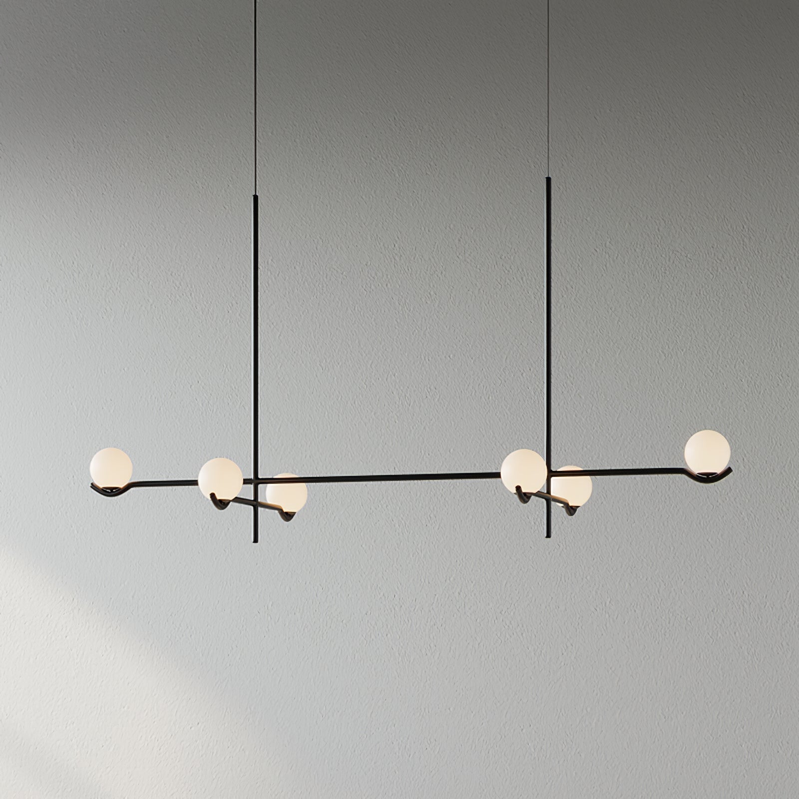 Noir Suspension Minimaliste en Verre