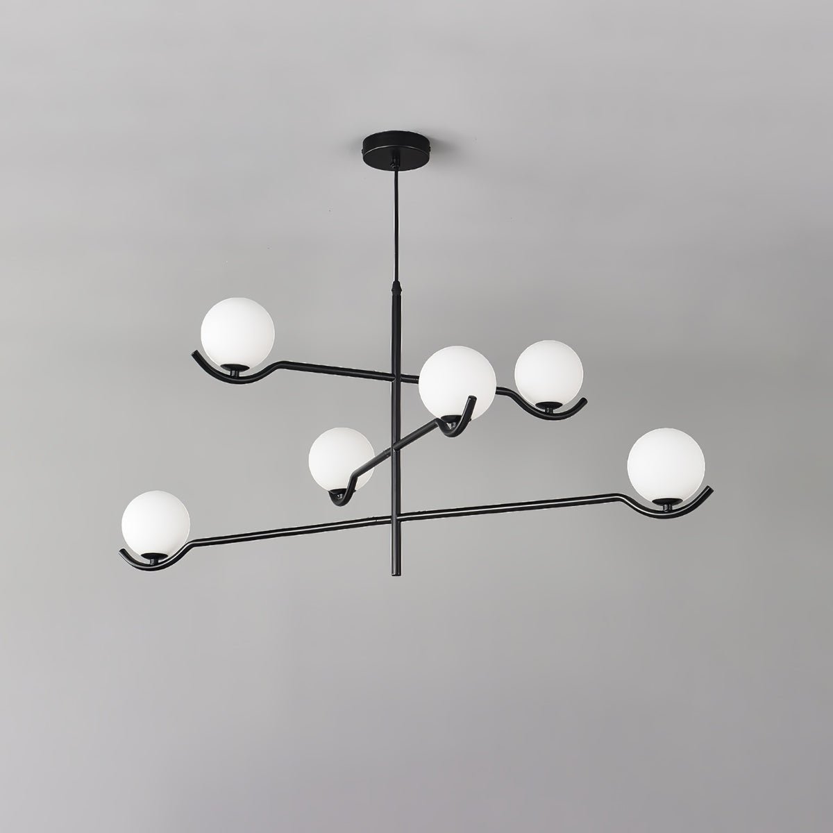 Noir Suspension Minimaliste en Verre