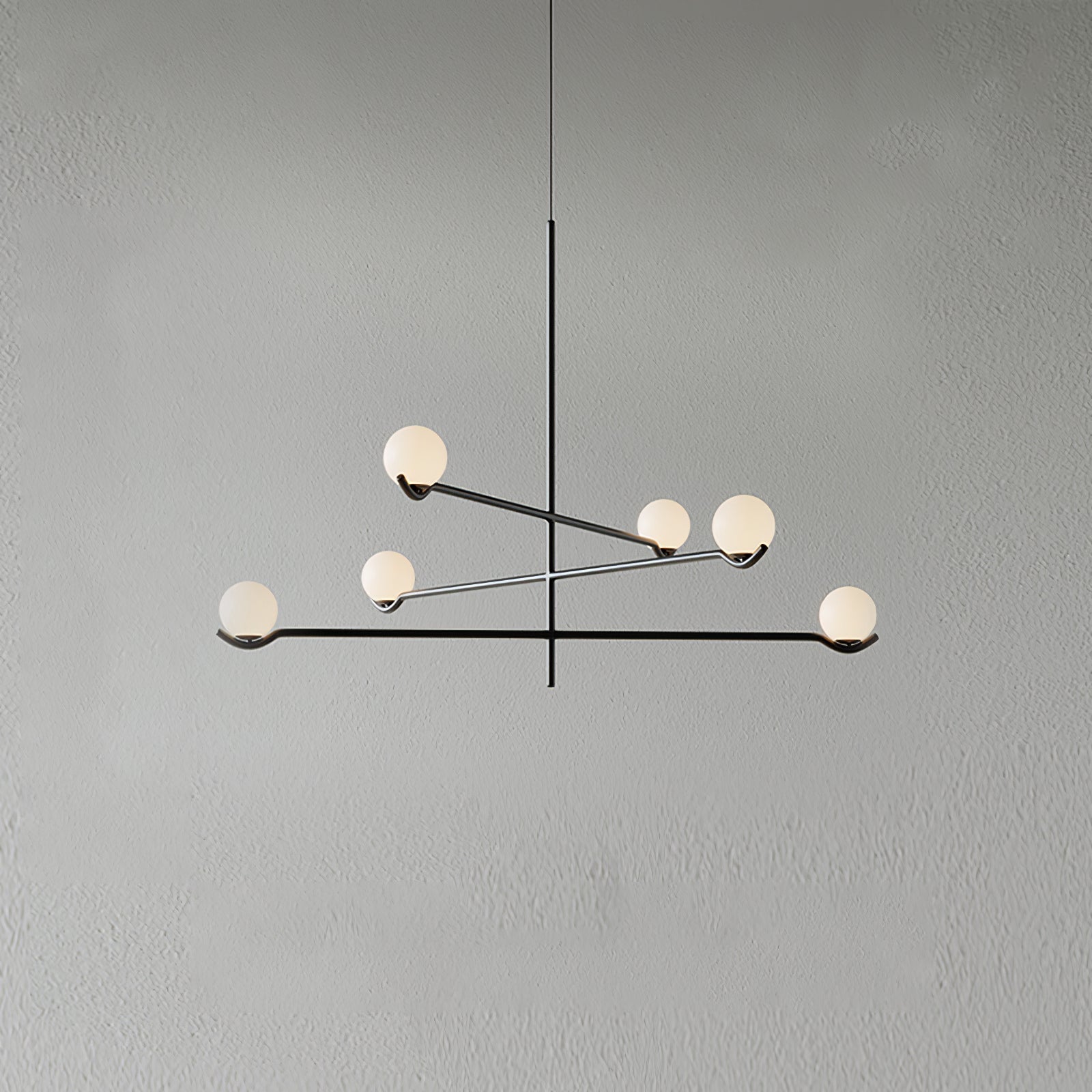 Noir Suspension Minimaliste en Verre