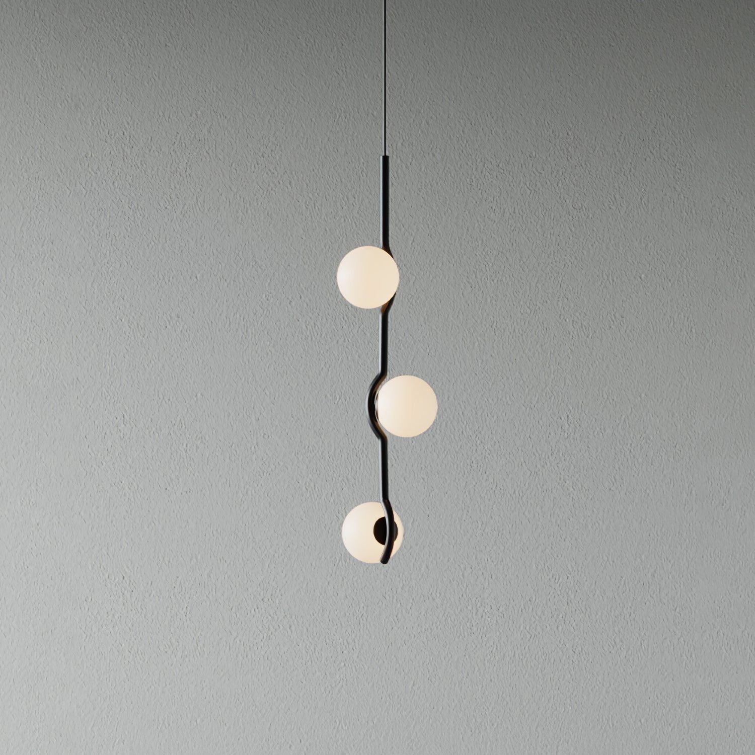 Noir Suspension Minimaliste en Verre