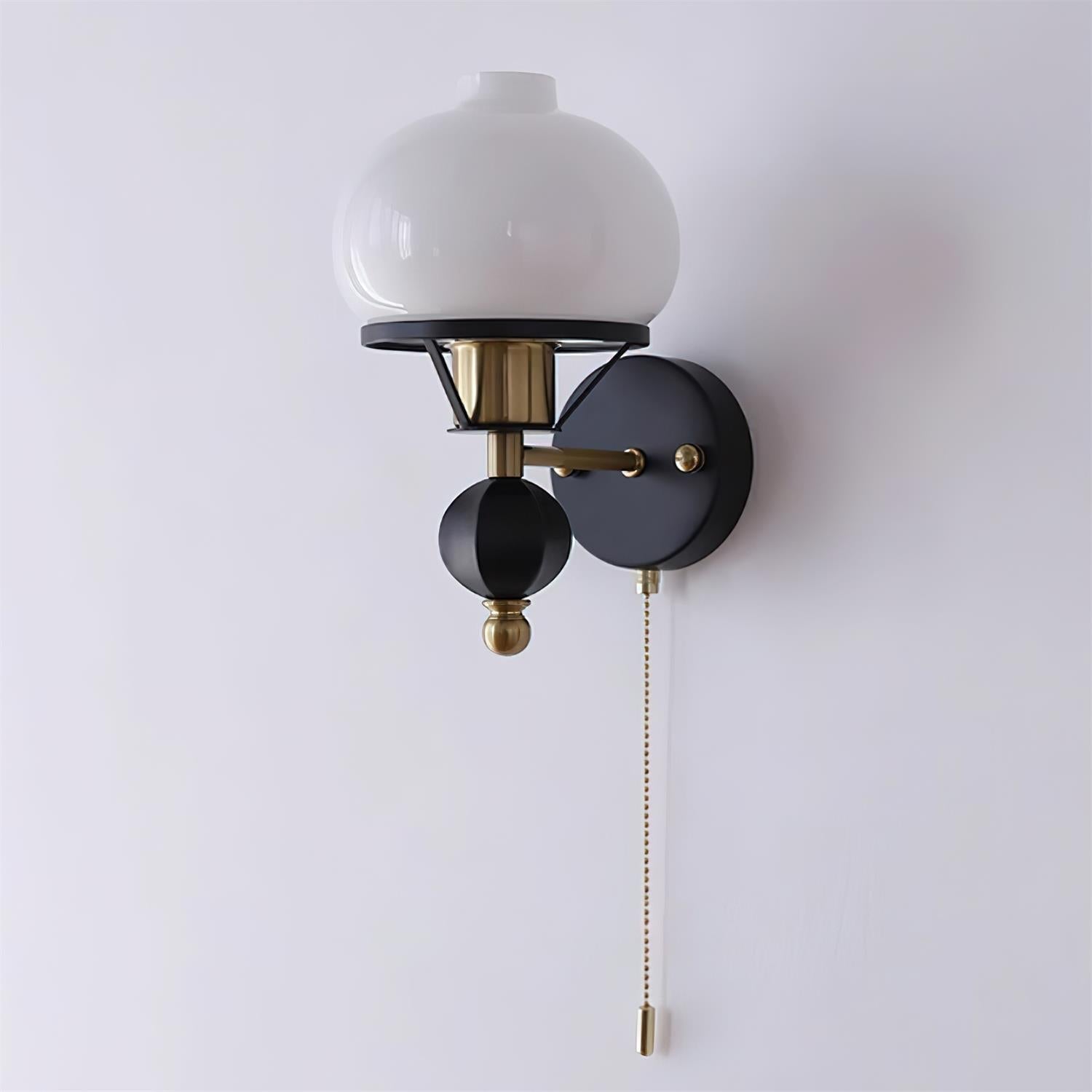 Aurum Applique Murale Noire Avec Interrupteur À Chaînette
