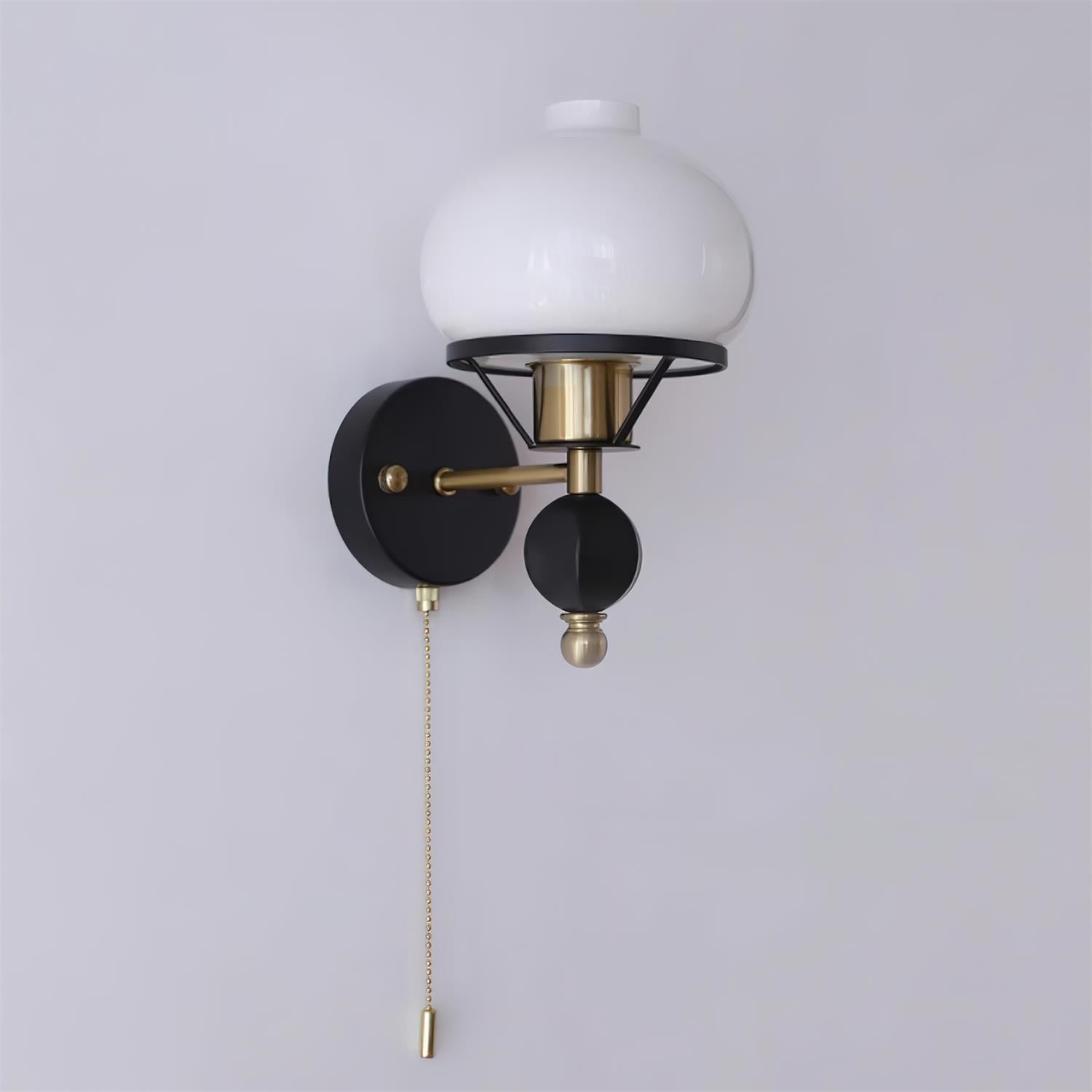 Aurum Applique Murale Noire Avec Interrupteur À Chaînette