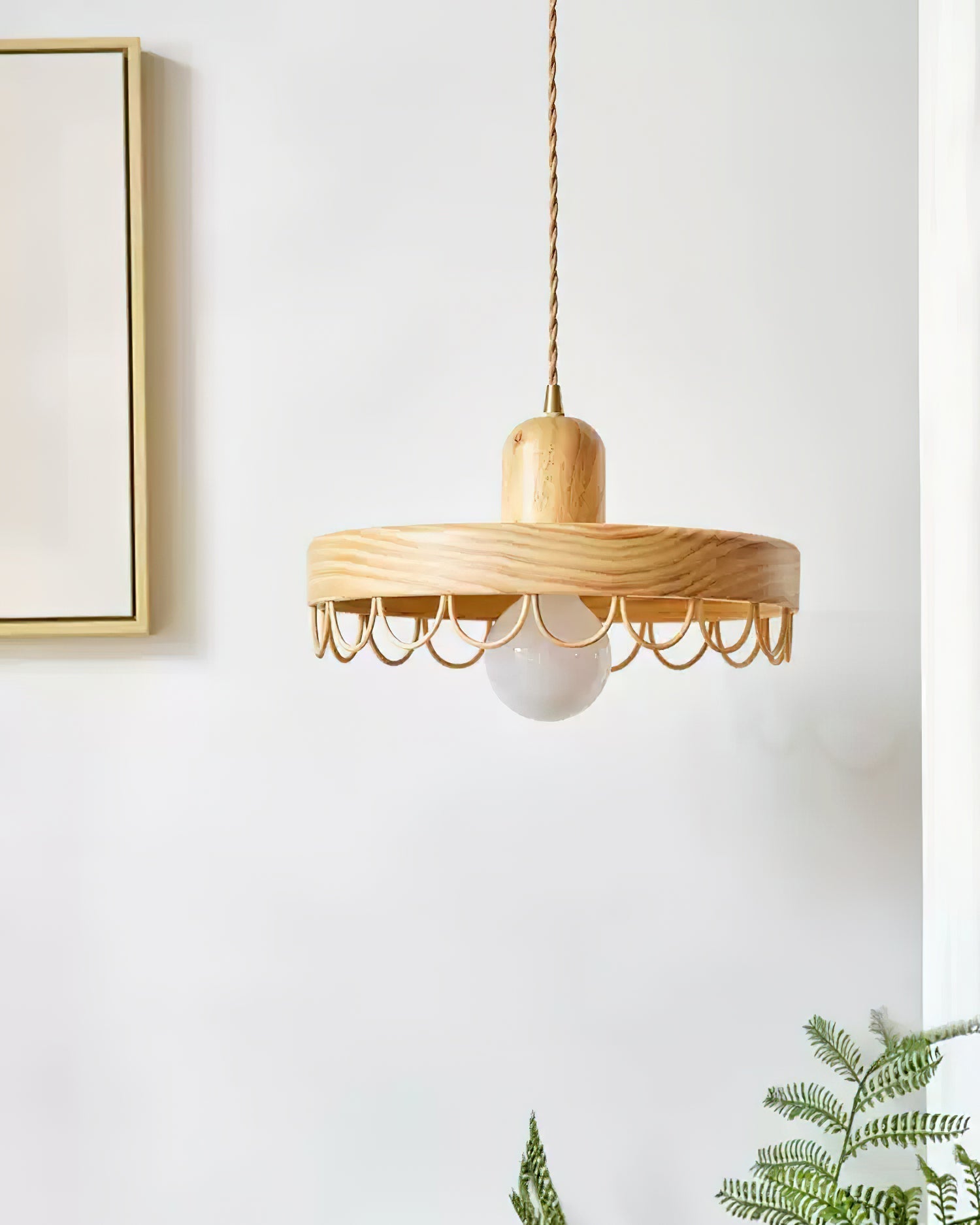 Balton Suspension Bois Courbe Minimaliste