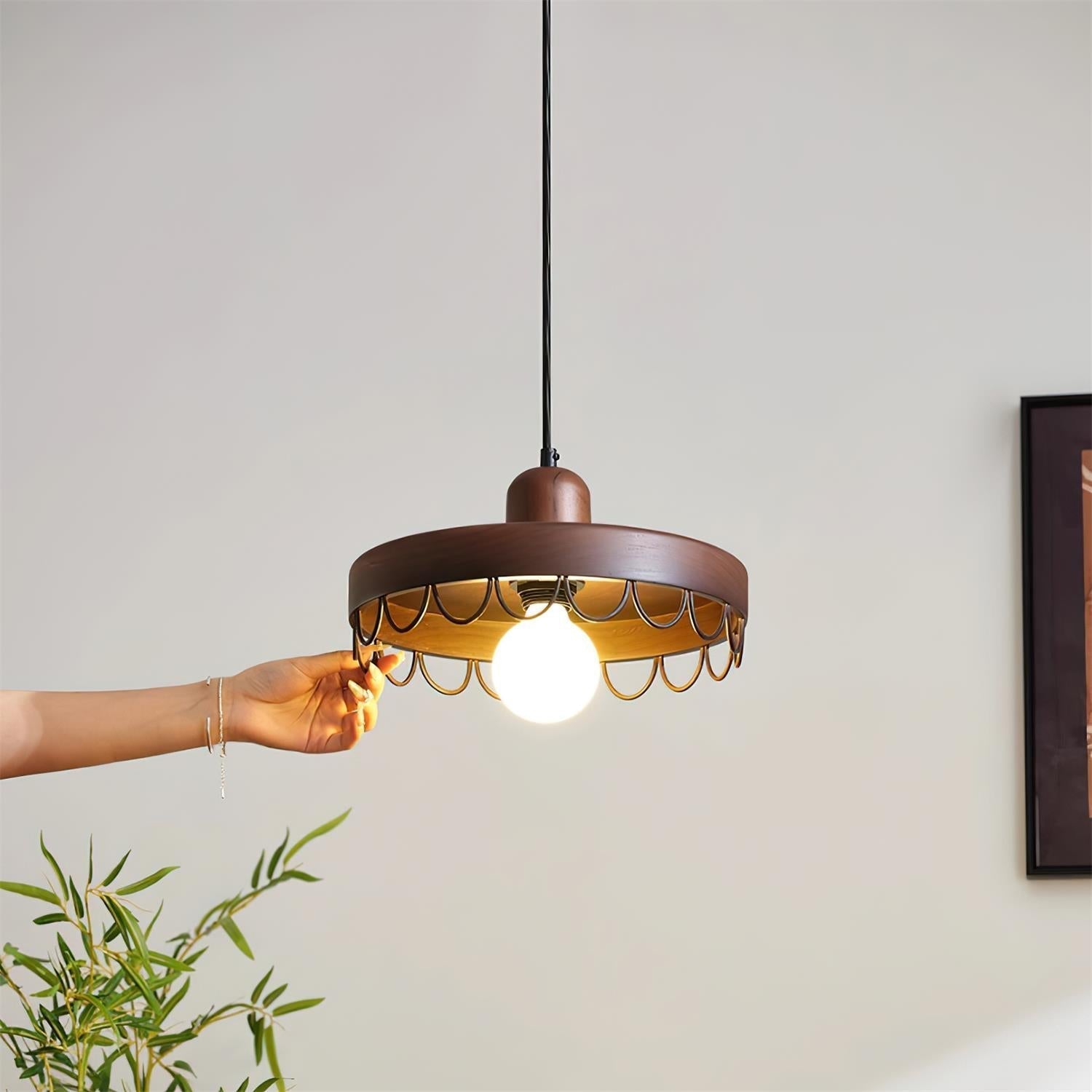 Balton Suspension Bois Courbe Minimaliste