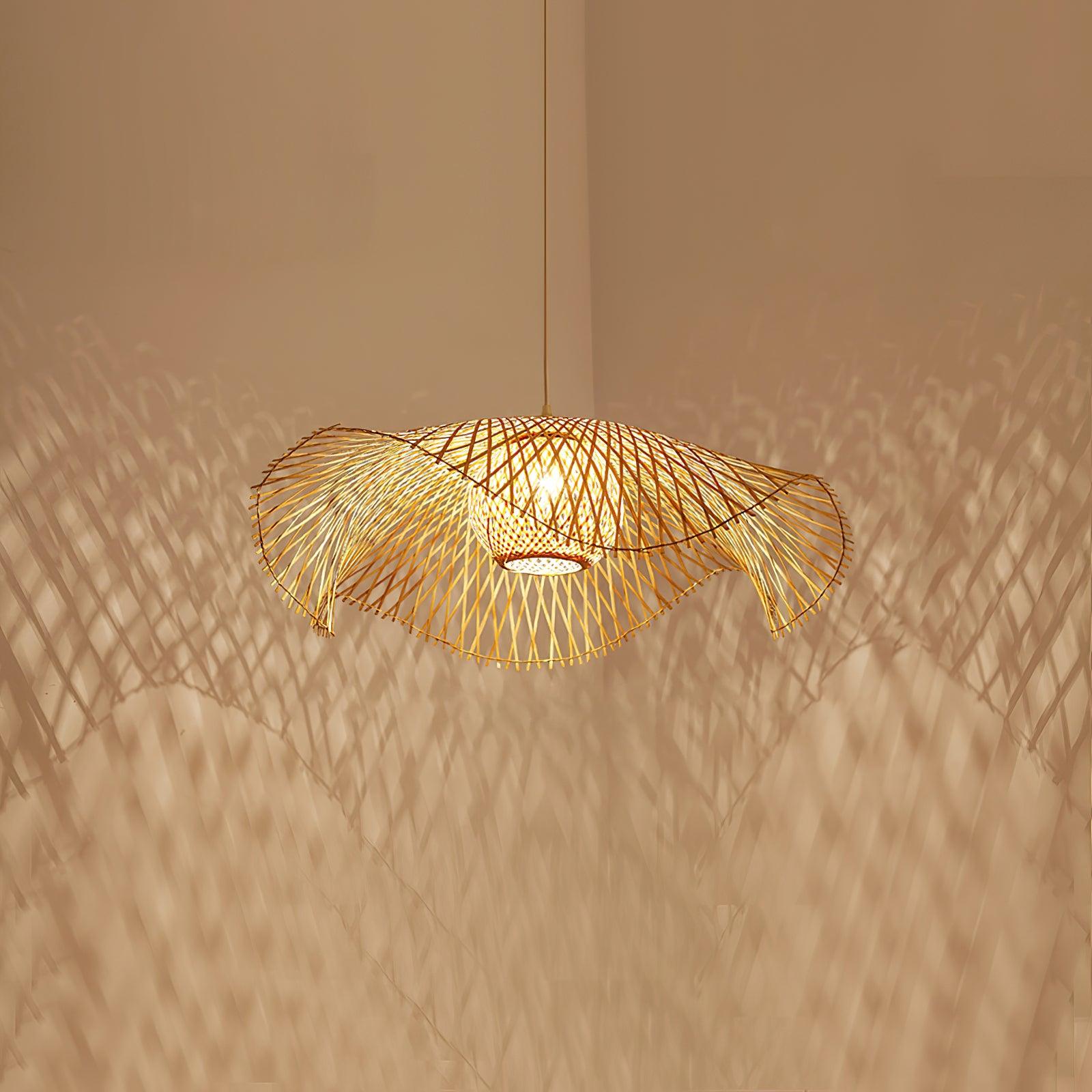 Dune Suspension Bambou Tressage Ouvert Naturel