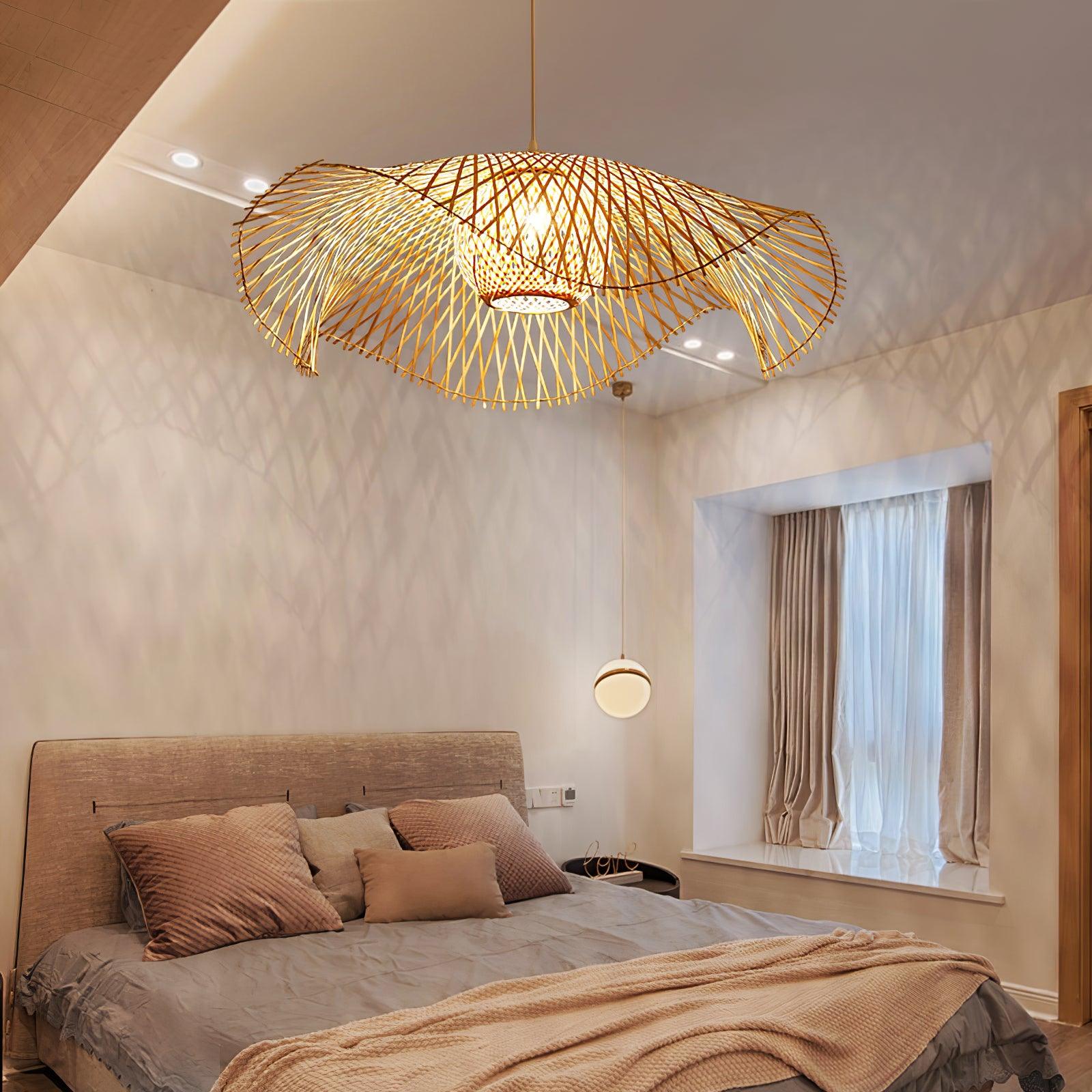 Dune Suspension Bambou Tressage Ouvert Naturel