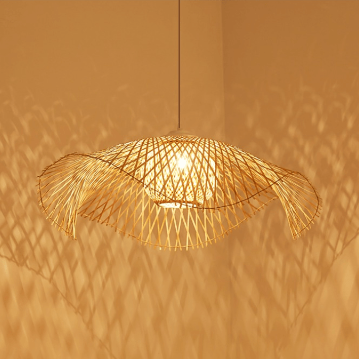 Dune Suspension Bambou Tressage Ouvert Naturel