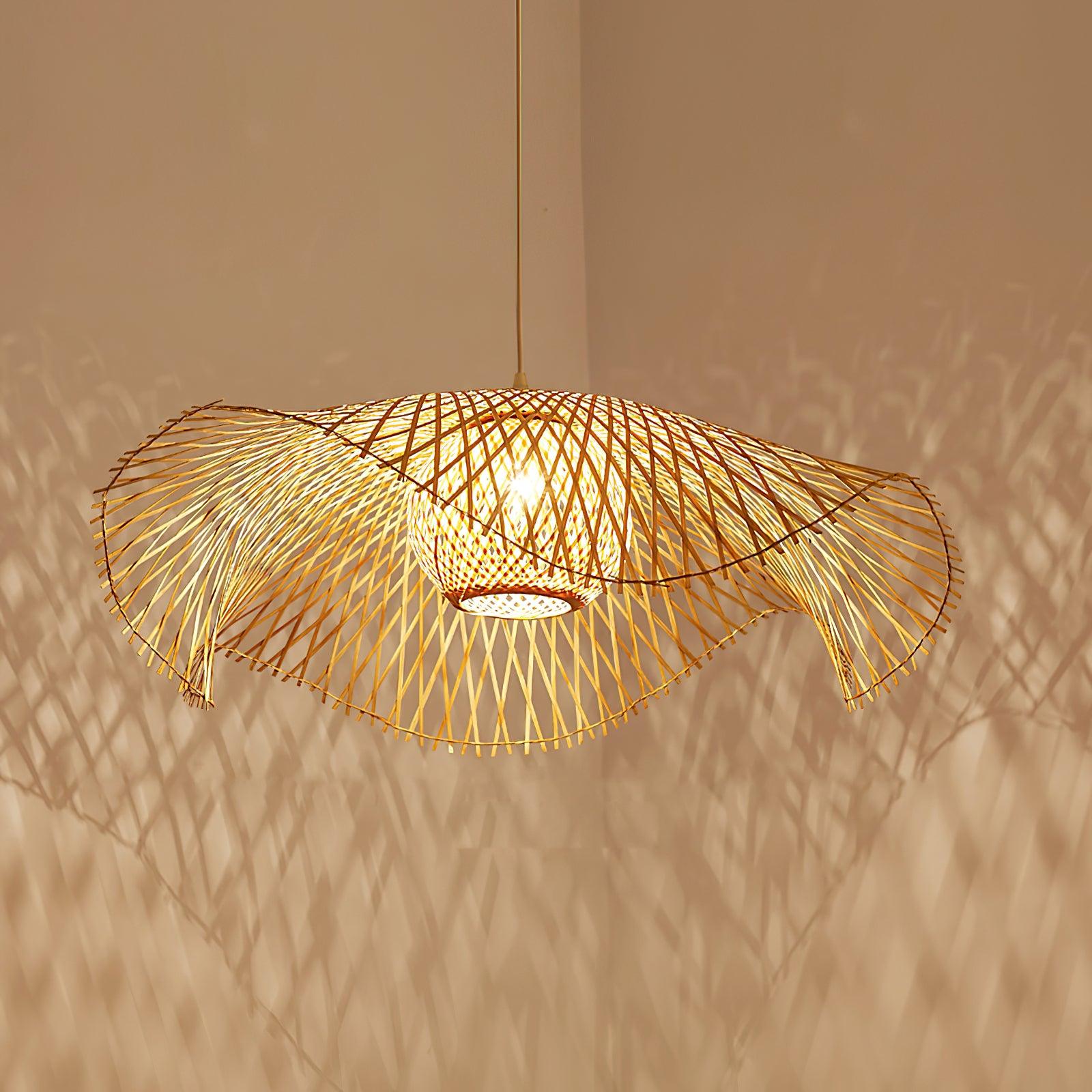 Dune Suspension Bambou Tressage Ouvert Naturel