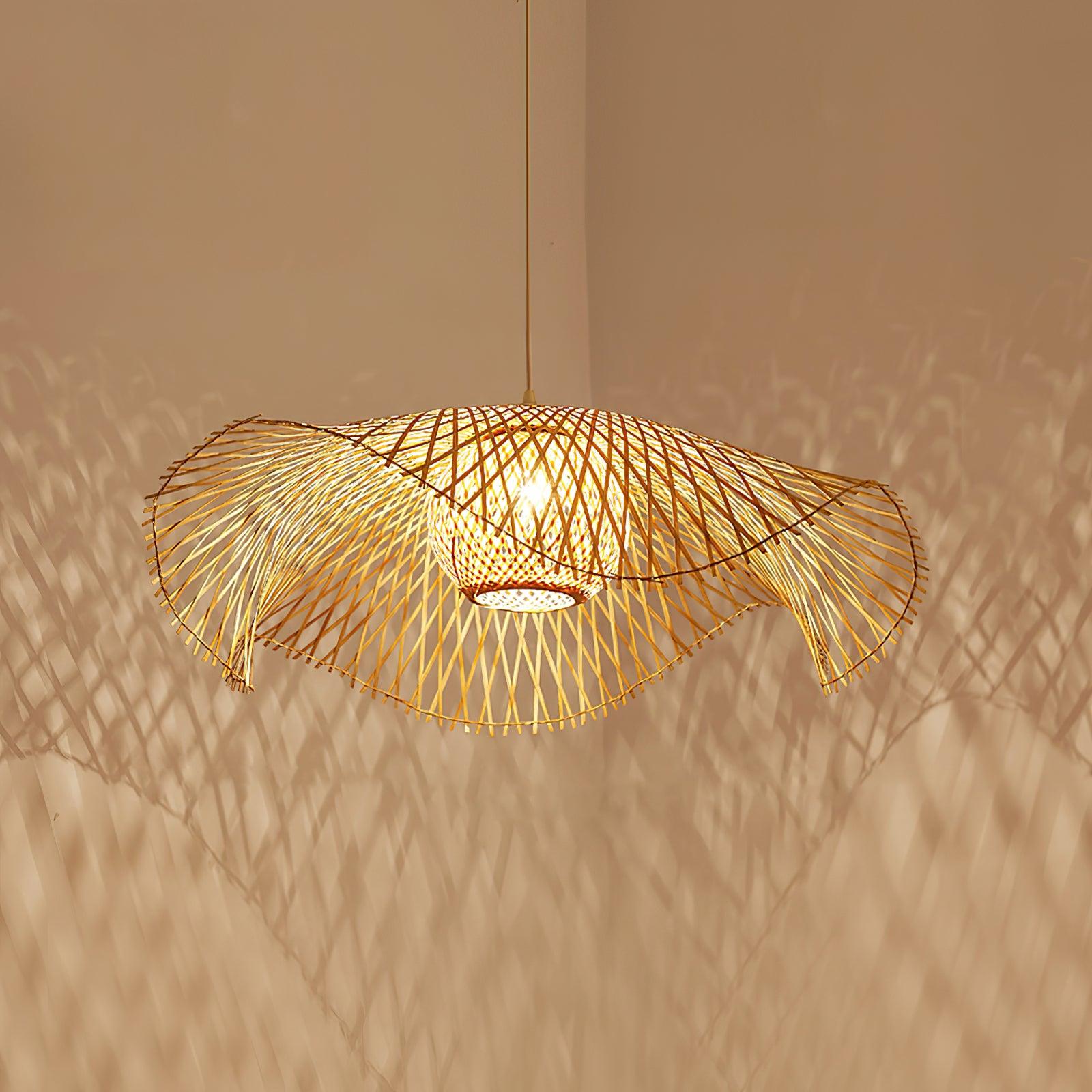 Dune Suspension Bambou Tressage Ouvert Naturel