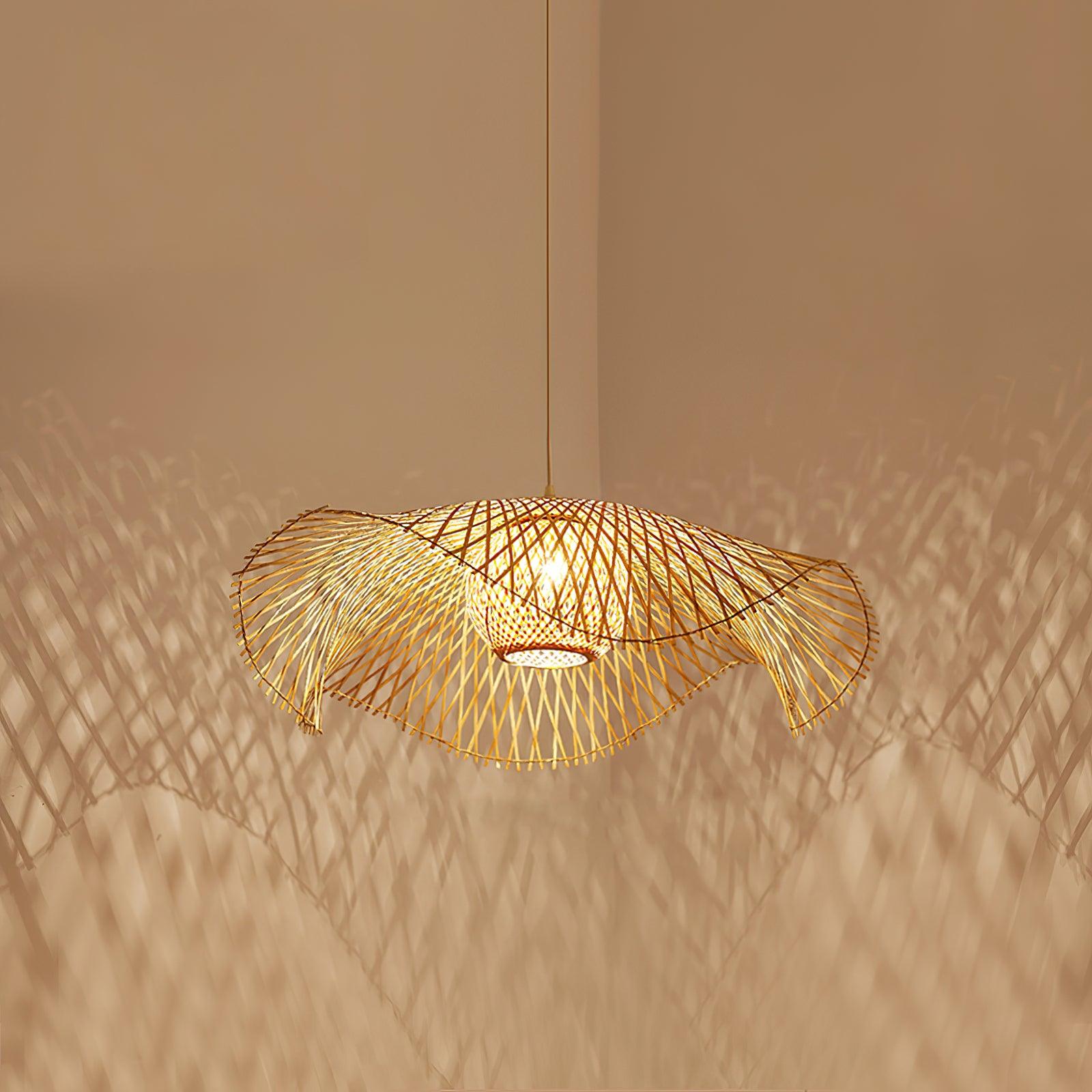 Dune Suspension Bambou Tressage Ouvert Naturel
