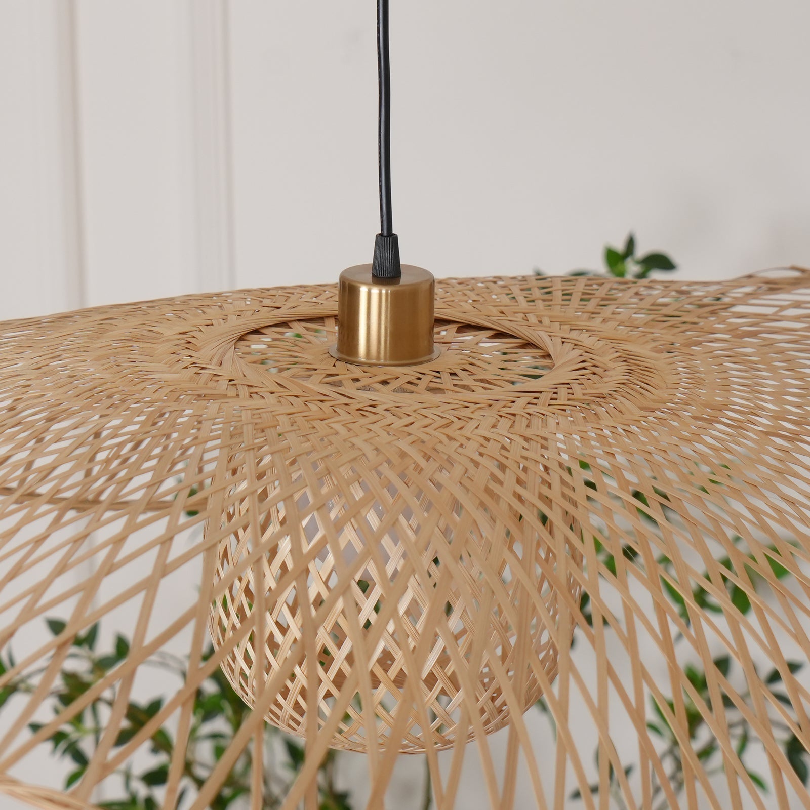 Dune Suspension Bambou Tressage Ouvert Naturel