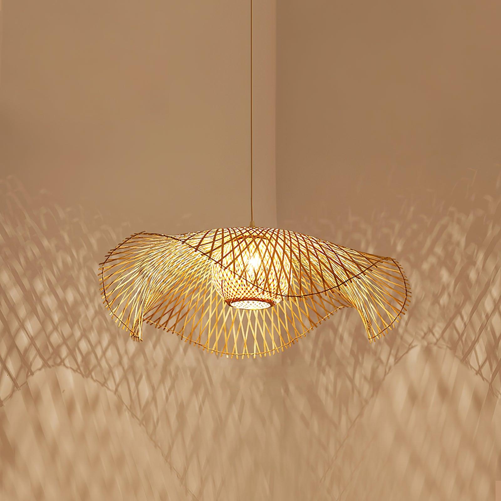 Dune Suspension Bambou Tressage Ouvert Naturel