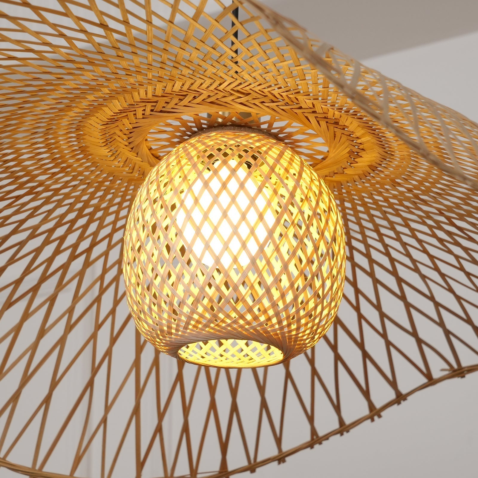 Dune Suspension Bambou Tressage Ouvert Naturel
