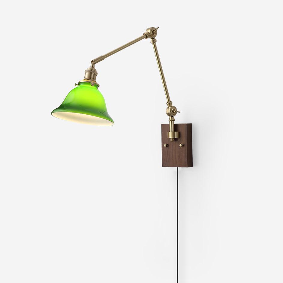 Vionde Applique murale réglable en laiton et verre vert