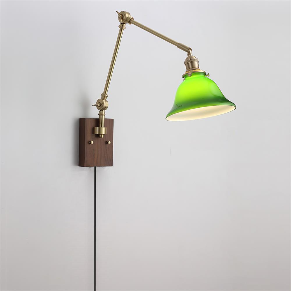 Vionde Applique murale réglable en laiton et verre vert