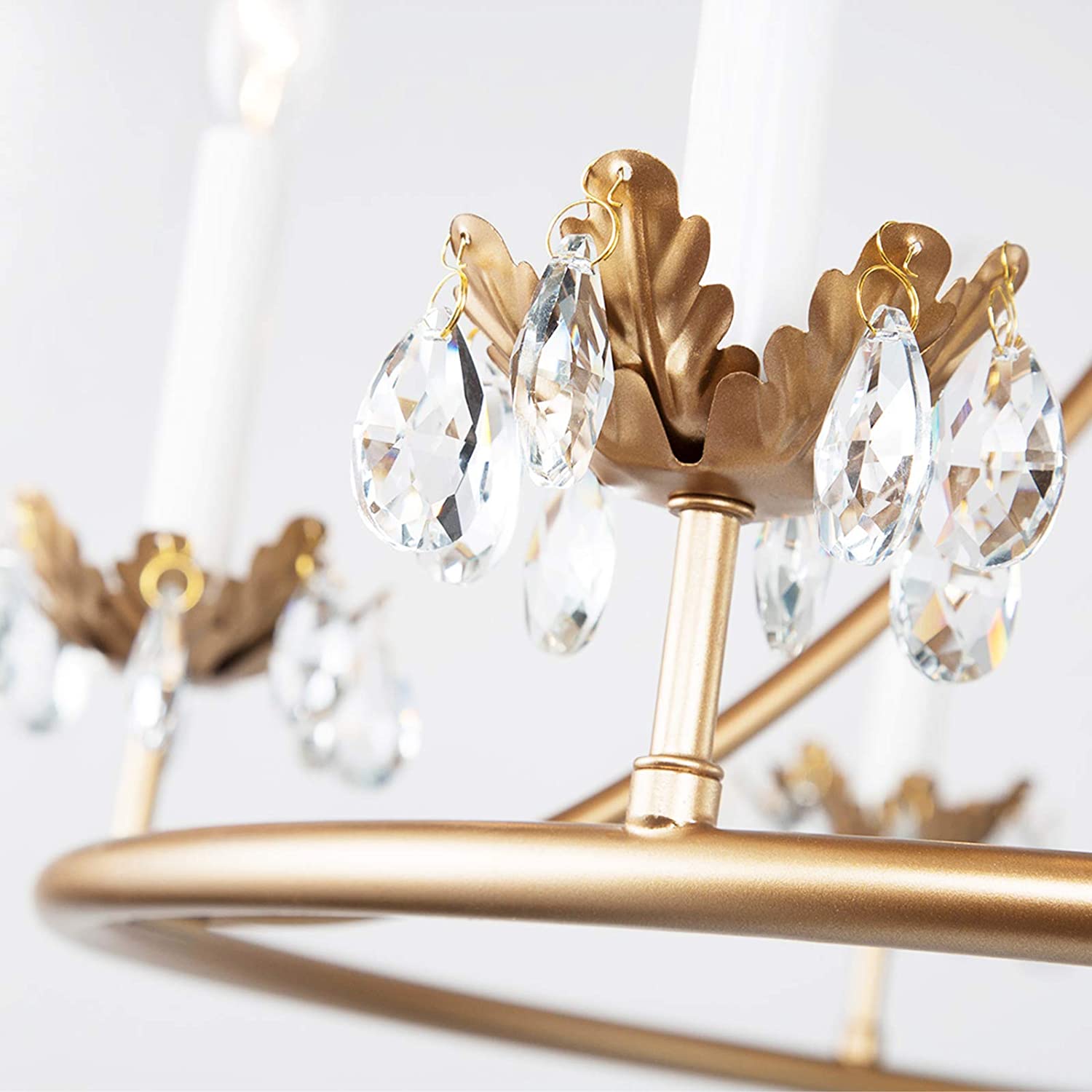 Yrvuvyh Ancien Industriel Luxe Laiton Cristal Lustre