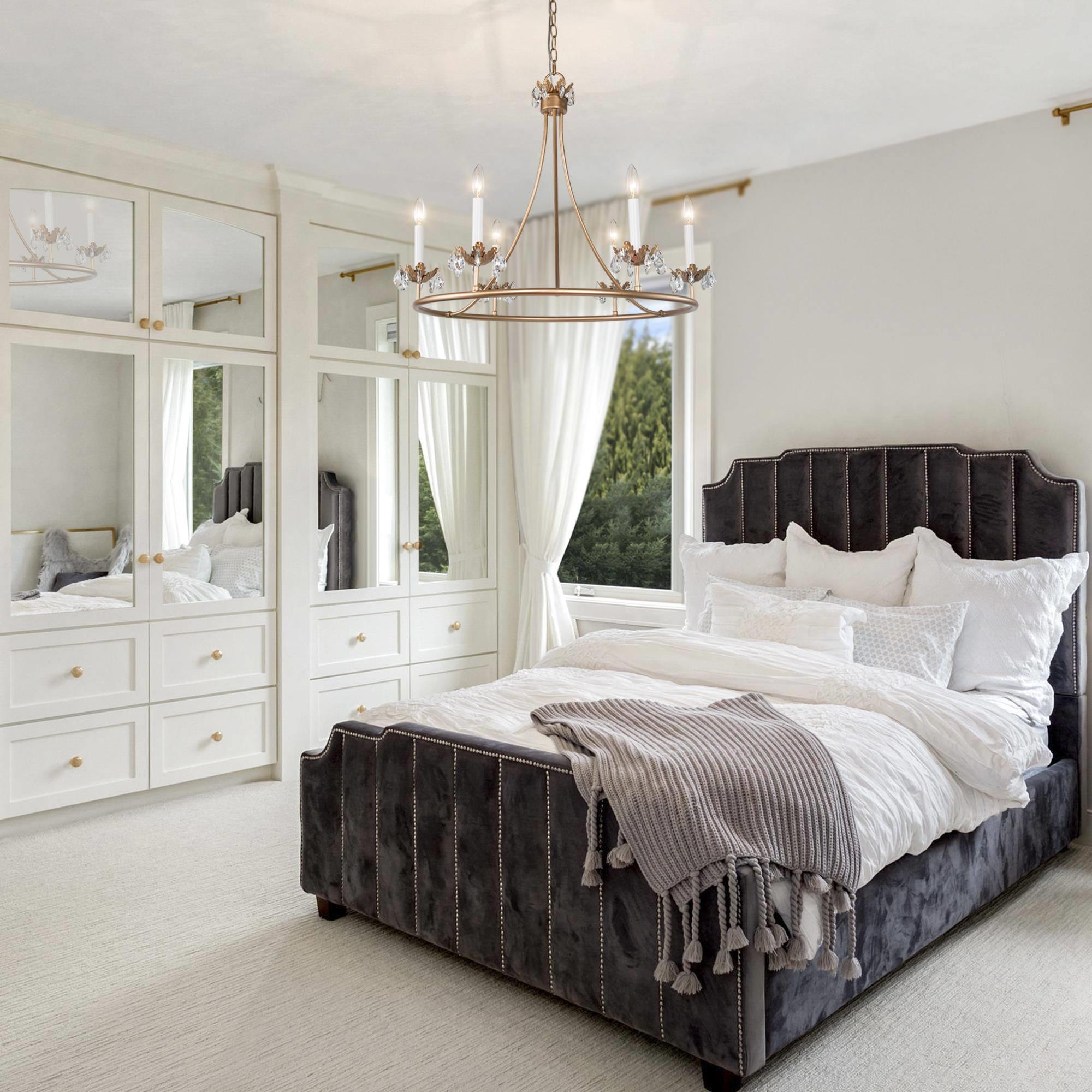 Yrvuvyh Ancien Industriel Luxe Laiton Cristal Lustre