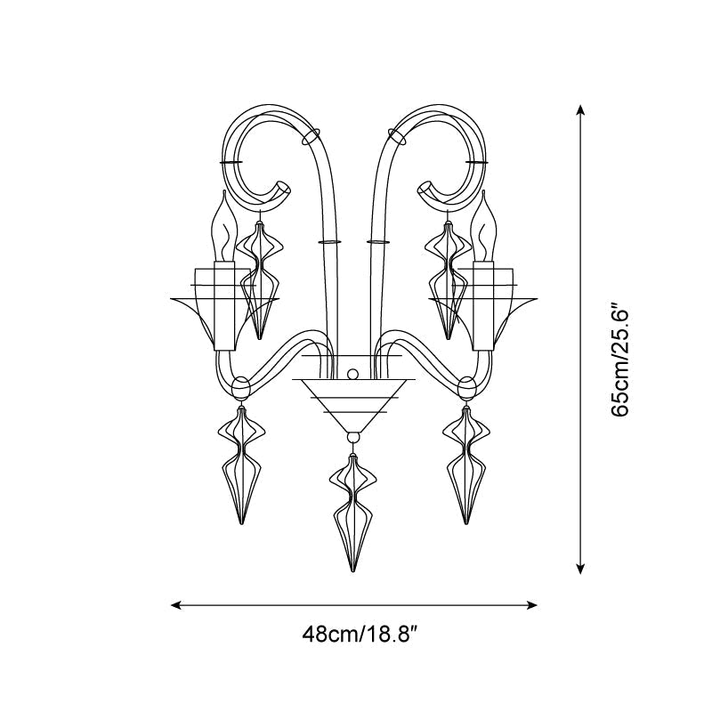 Baroque Applique Murale Sculpturale en Fil