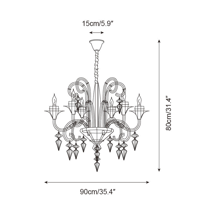 Lustre Baroque Luxe Câble
