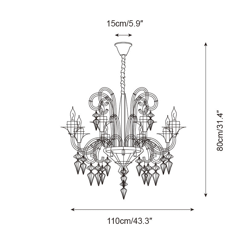 Lustre Baroque Luxe Câble