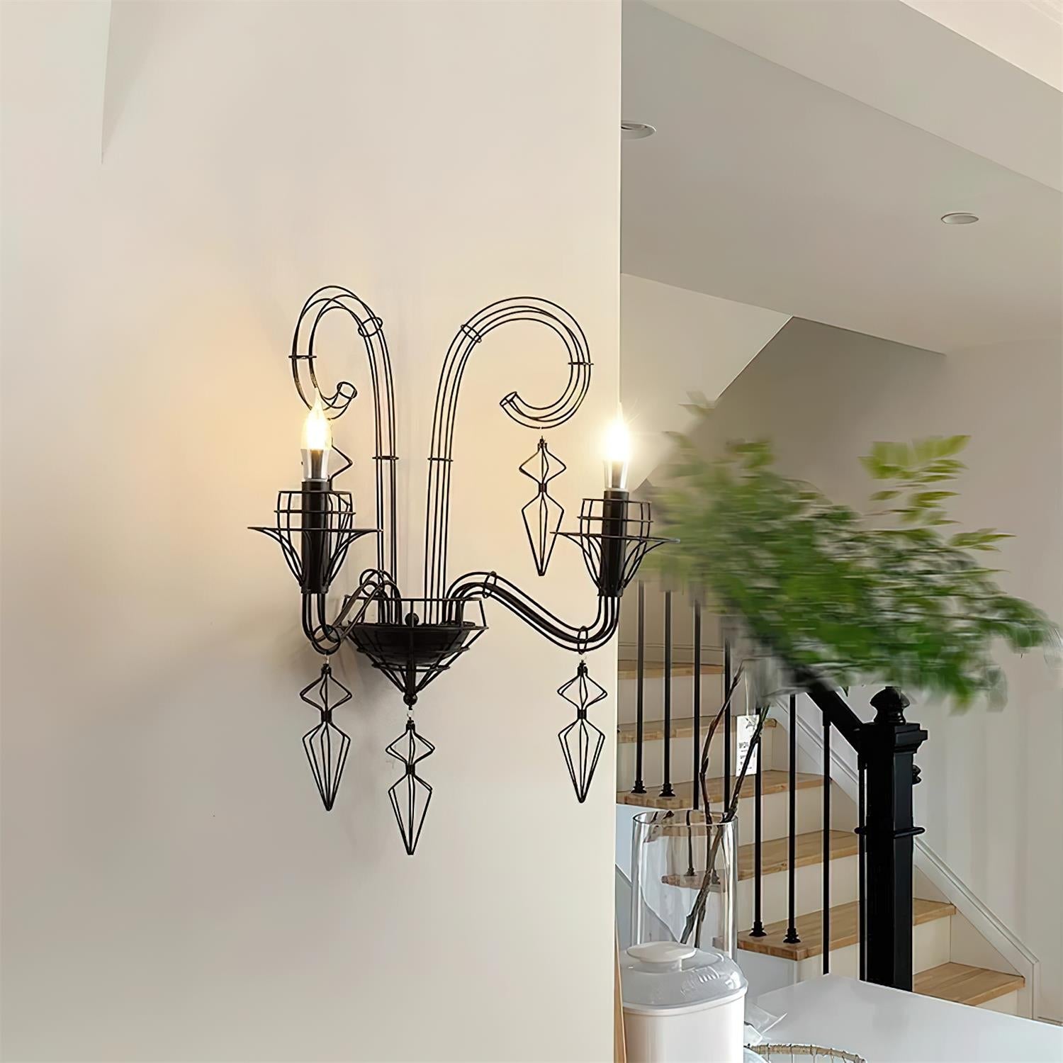 Baroque Applique Murale Sculpturale en Fil
